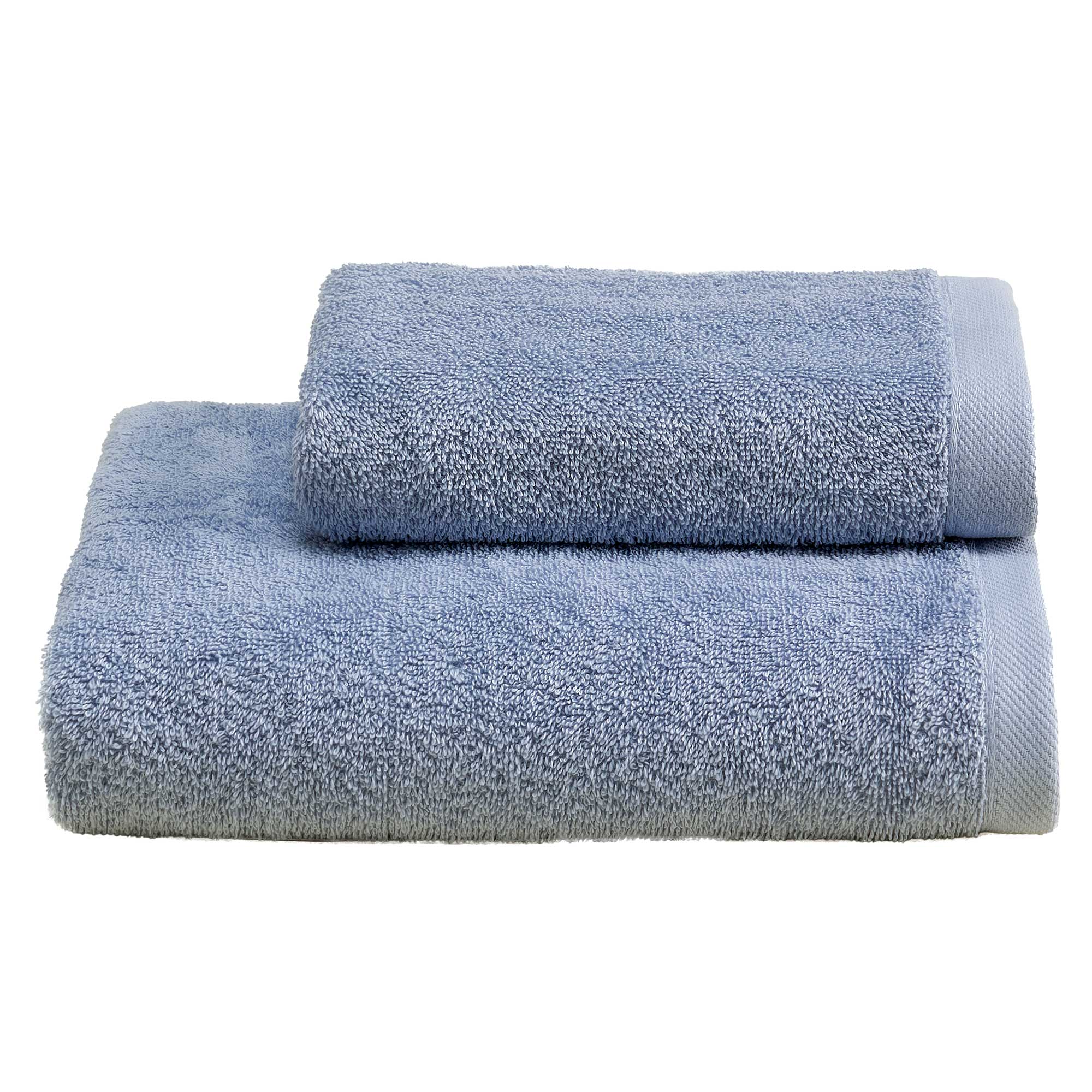 Set Asciugamani Soft CAREZZA Bagno Moreali Tessile Casa 60 x 110 / 40 x 60 Azzurro Polvere