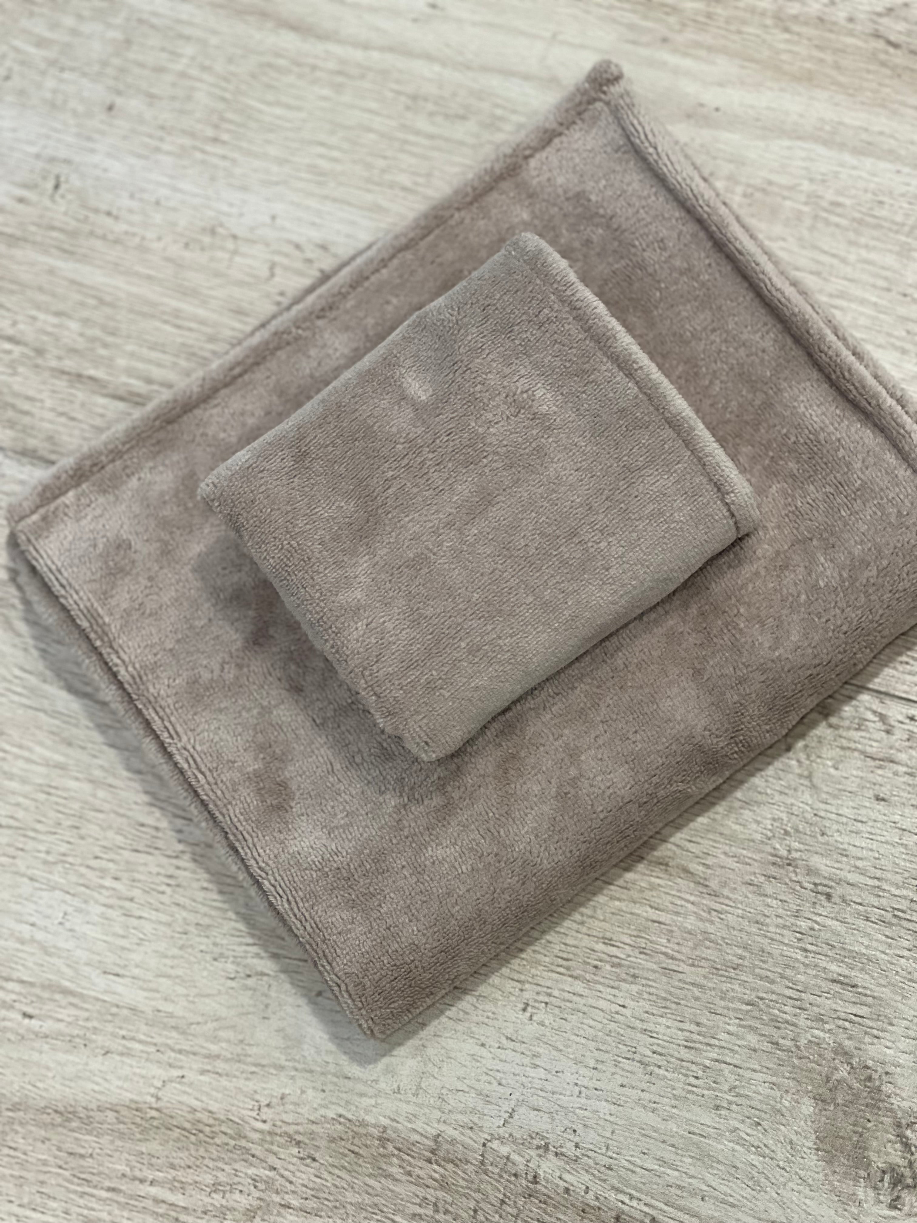 Set Asciugamani BAMBOO Made in Italy Bagno Moreali Tessile Casa 100 x 62 / 60 x 40 Deserto