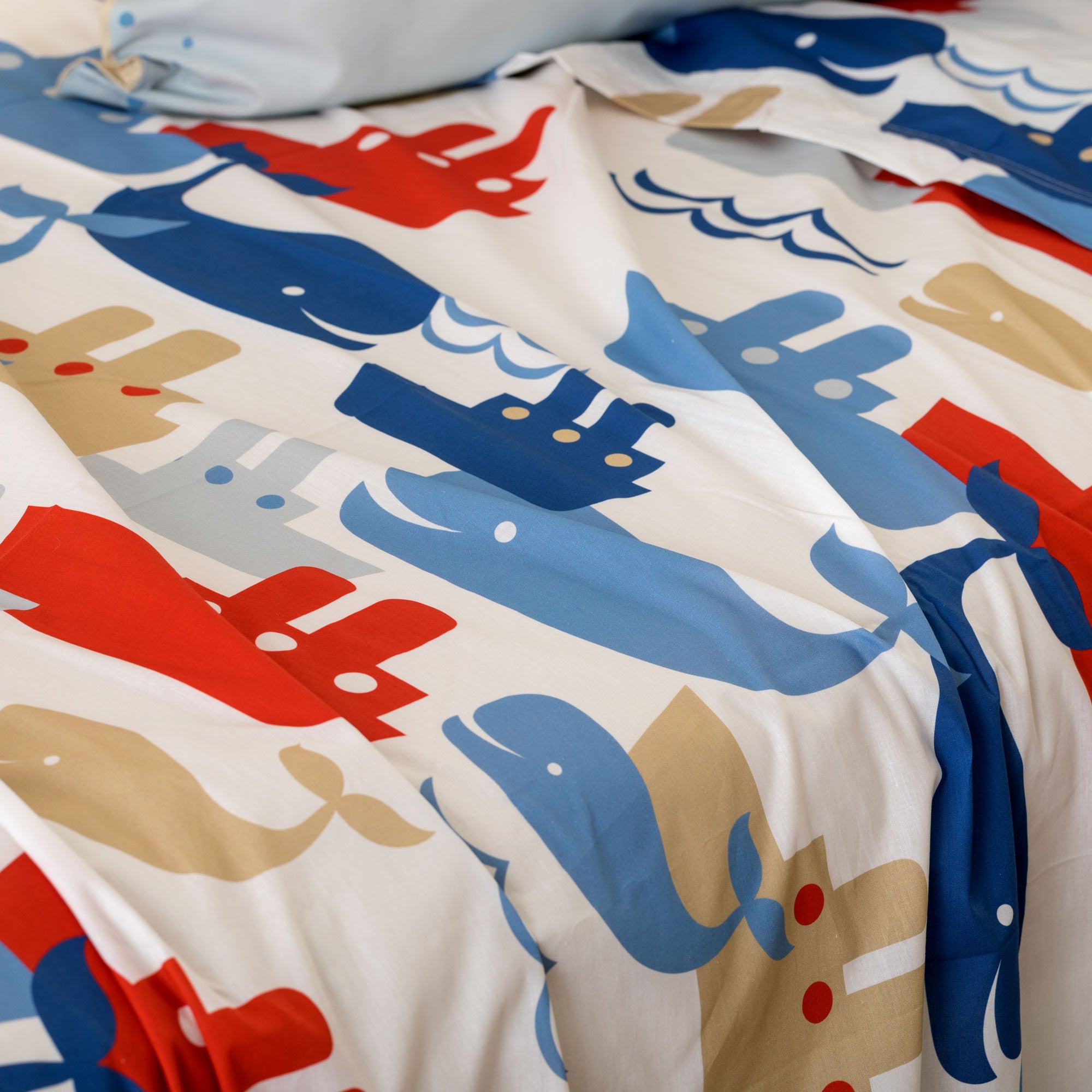 Completo Lenzuola KIDS Percalle Stampato FLIN Letto Riviera