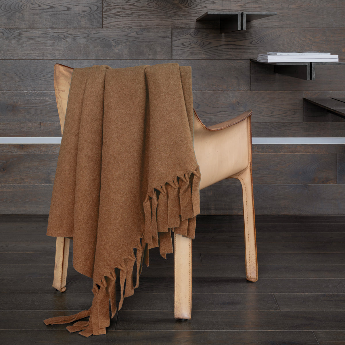 Plaid/Coperta con Frange LEGAMI Soggiorno Cogal Matrimoniale 250 x 210 Cammello
