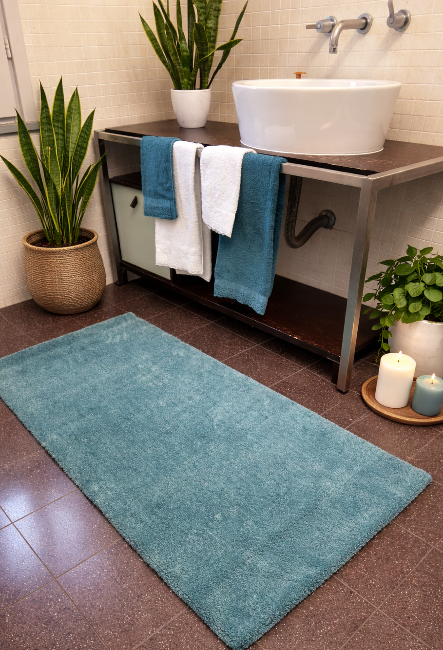 Tappeto Bagno/Camera Soft NUVOLA Bagno Moreali Tessile Casa 60 x 115 Ottanio Polvere