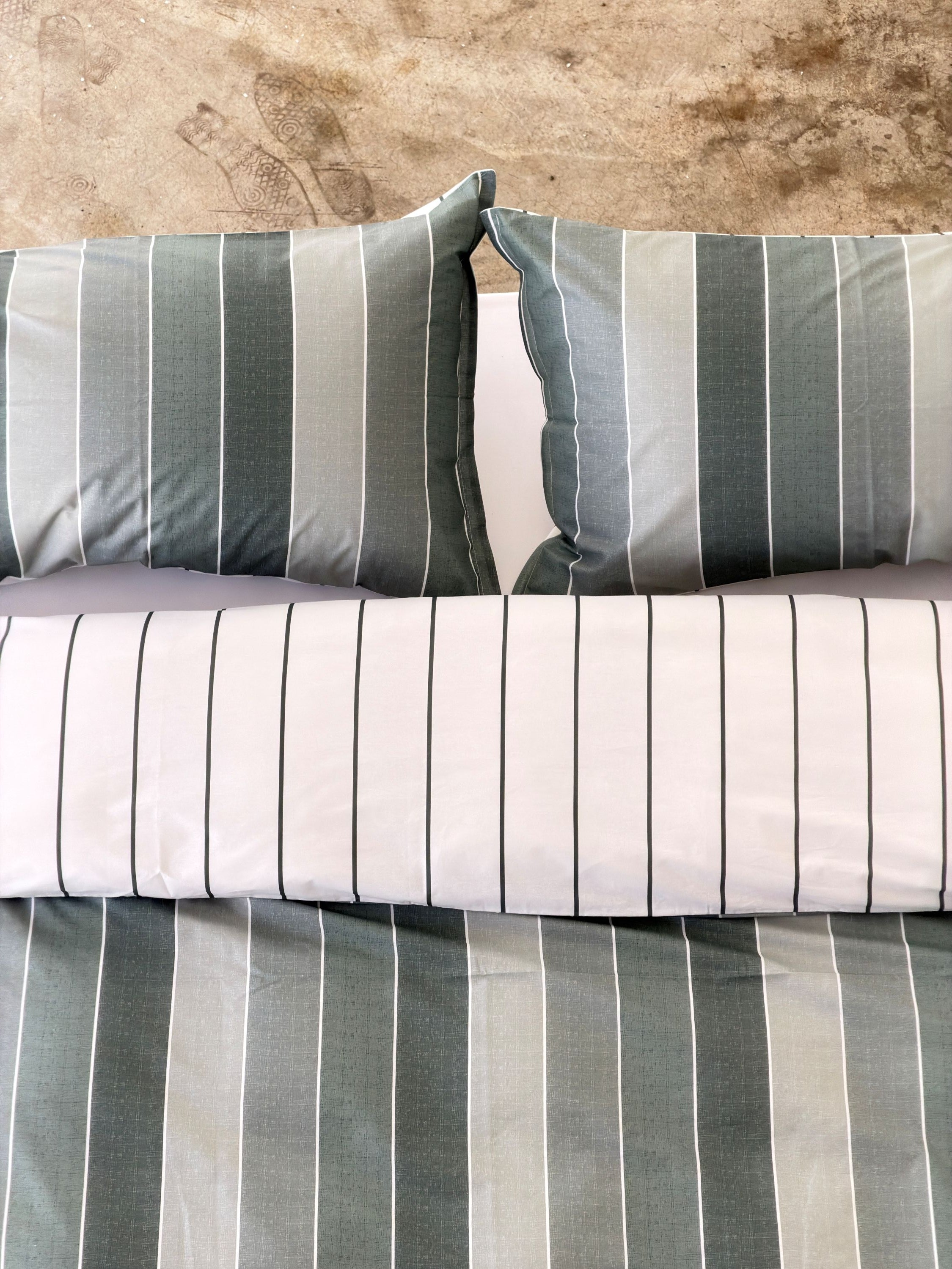 Parure Copripiumino Double Rigone-Righe EASY Letto Moreali Tessile Casa