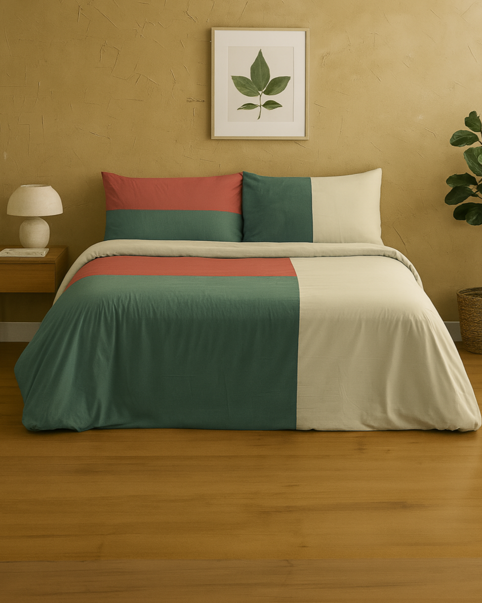 Parure Copripiumino No-Stiro PATCHWORK Letto Moreali Tessile Casa Matrimoniale Vintage