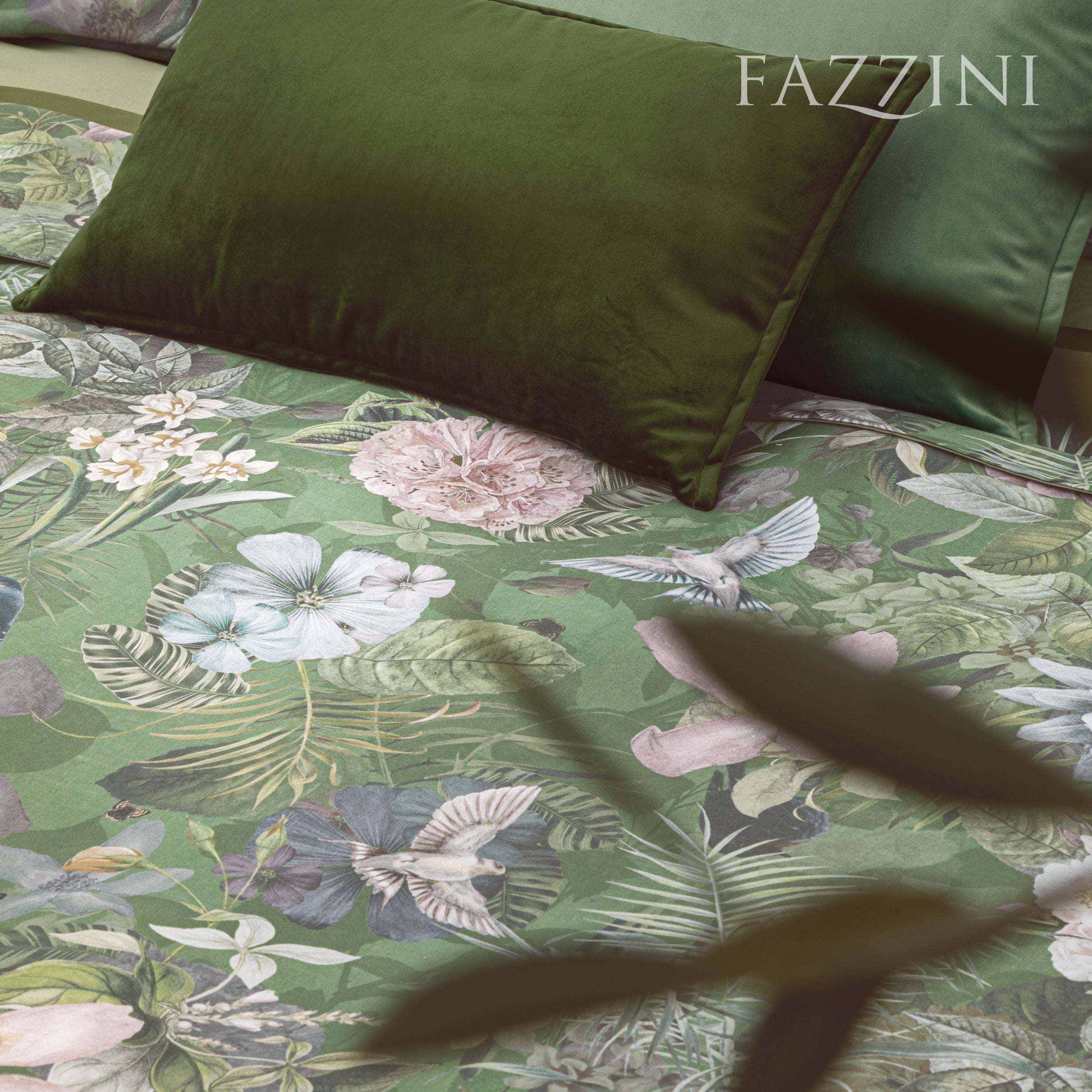 Parure Copripiumino Raso 300TC Protea Letto Fazzini