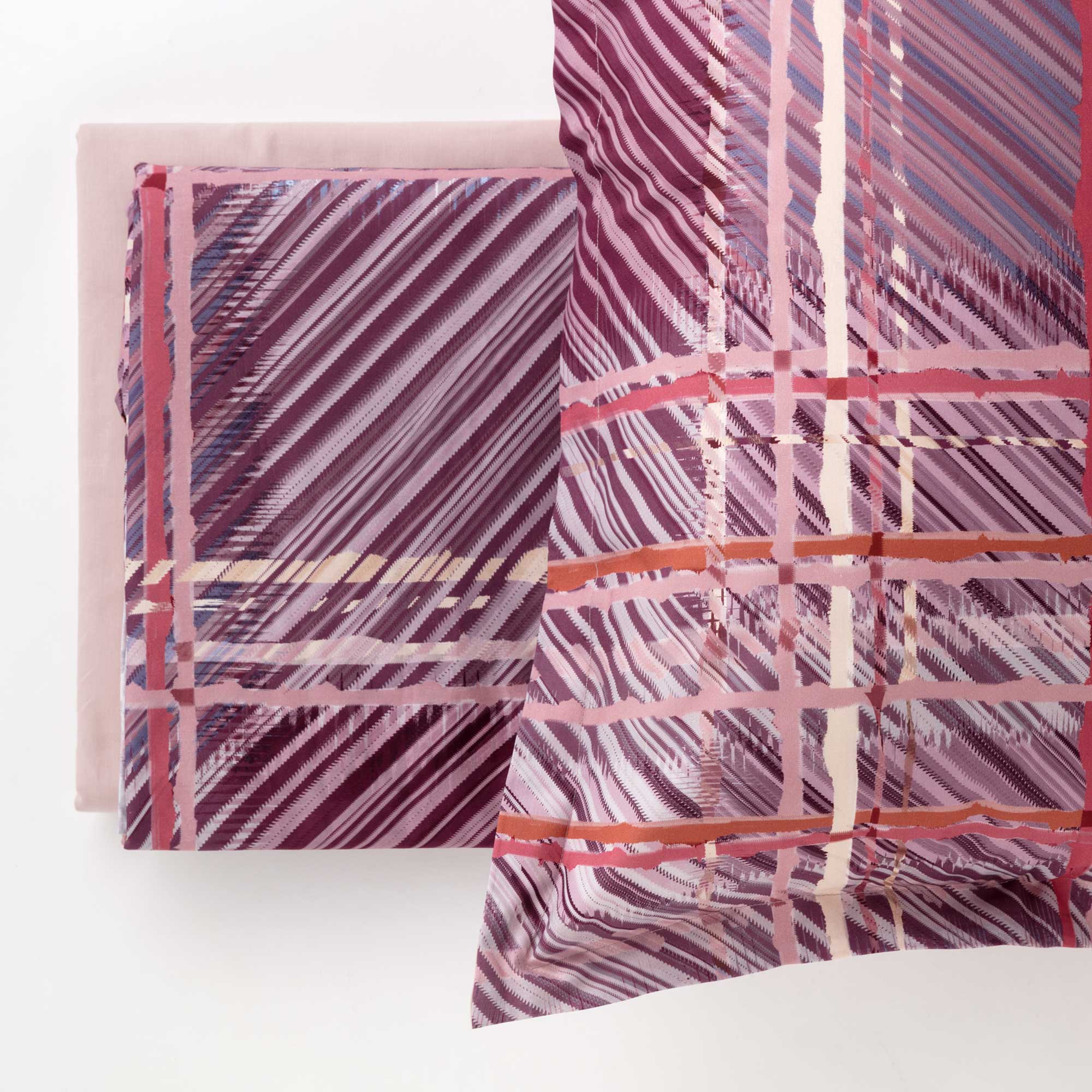 Parure Copripiumino Percalle Stampa Digitale Yuta Letto Riviera Matrimoniale Rosso Melograno