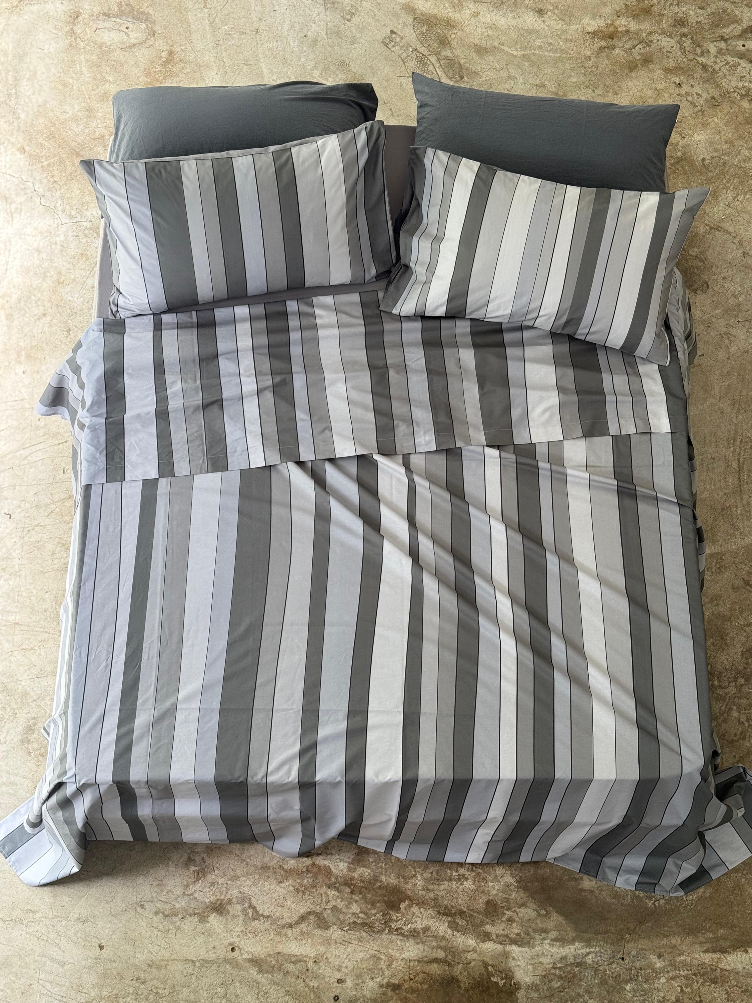 Parure Lenzuola Copriletto BAIADERA Letto Moreali Tessile Casa Matrimoniale Pietra