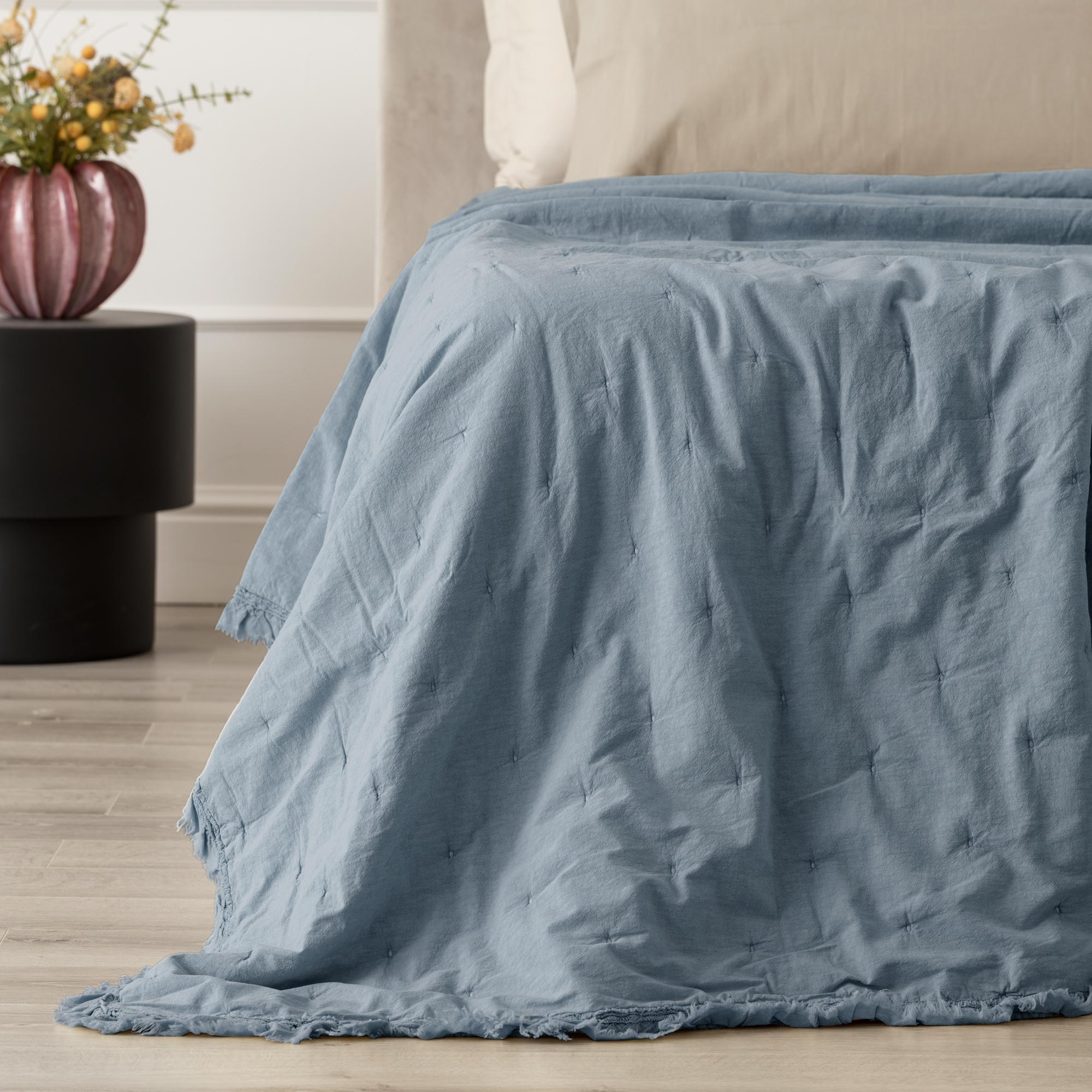 Trapuntino Cotone Stone Washed FERNANDA Letto Riviera