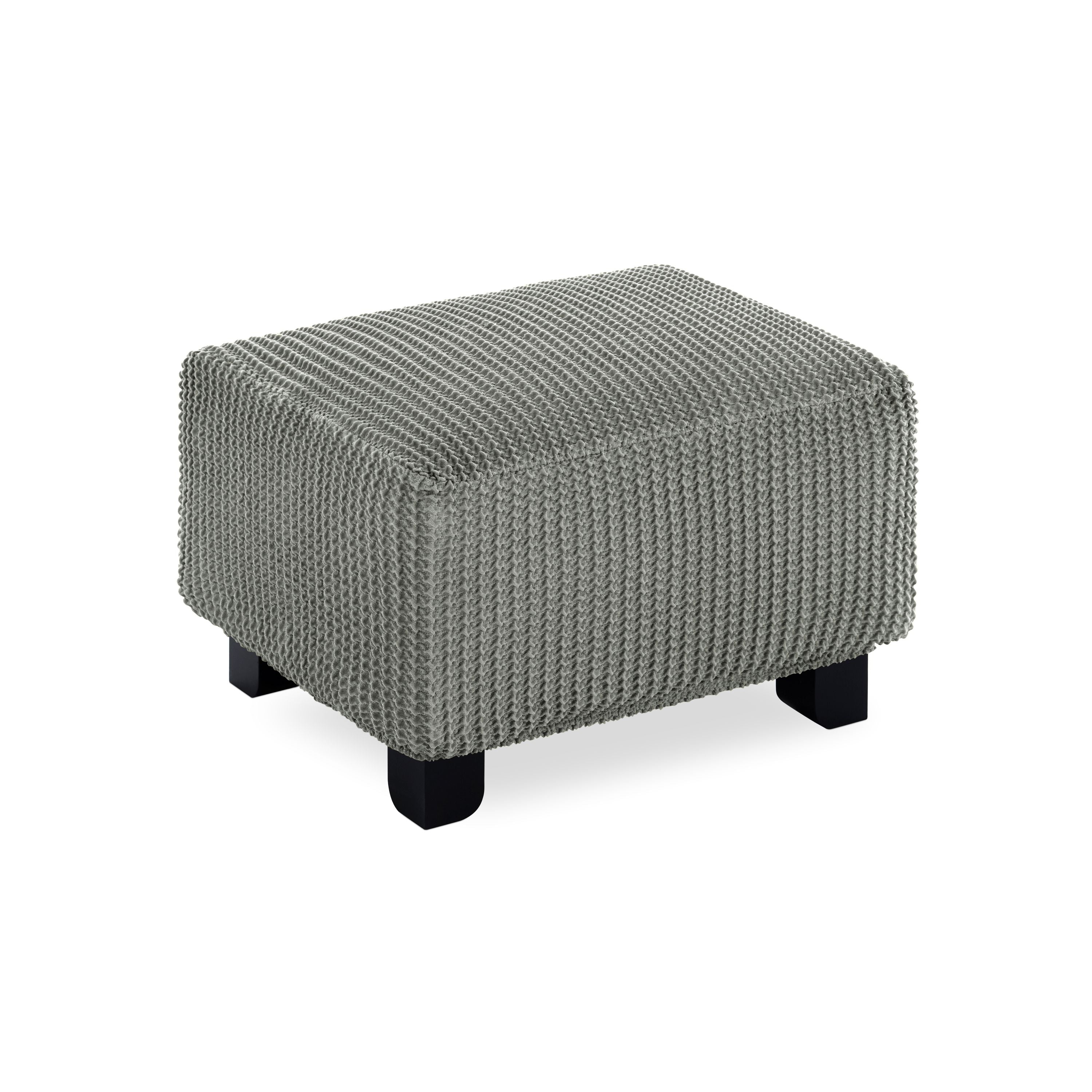 Copri Puff Multi-Stretch Soggiorno Belmarti Piccolo 40-65 cm Grigio