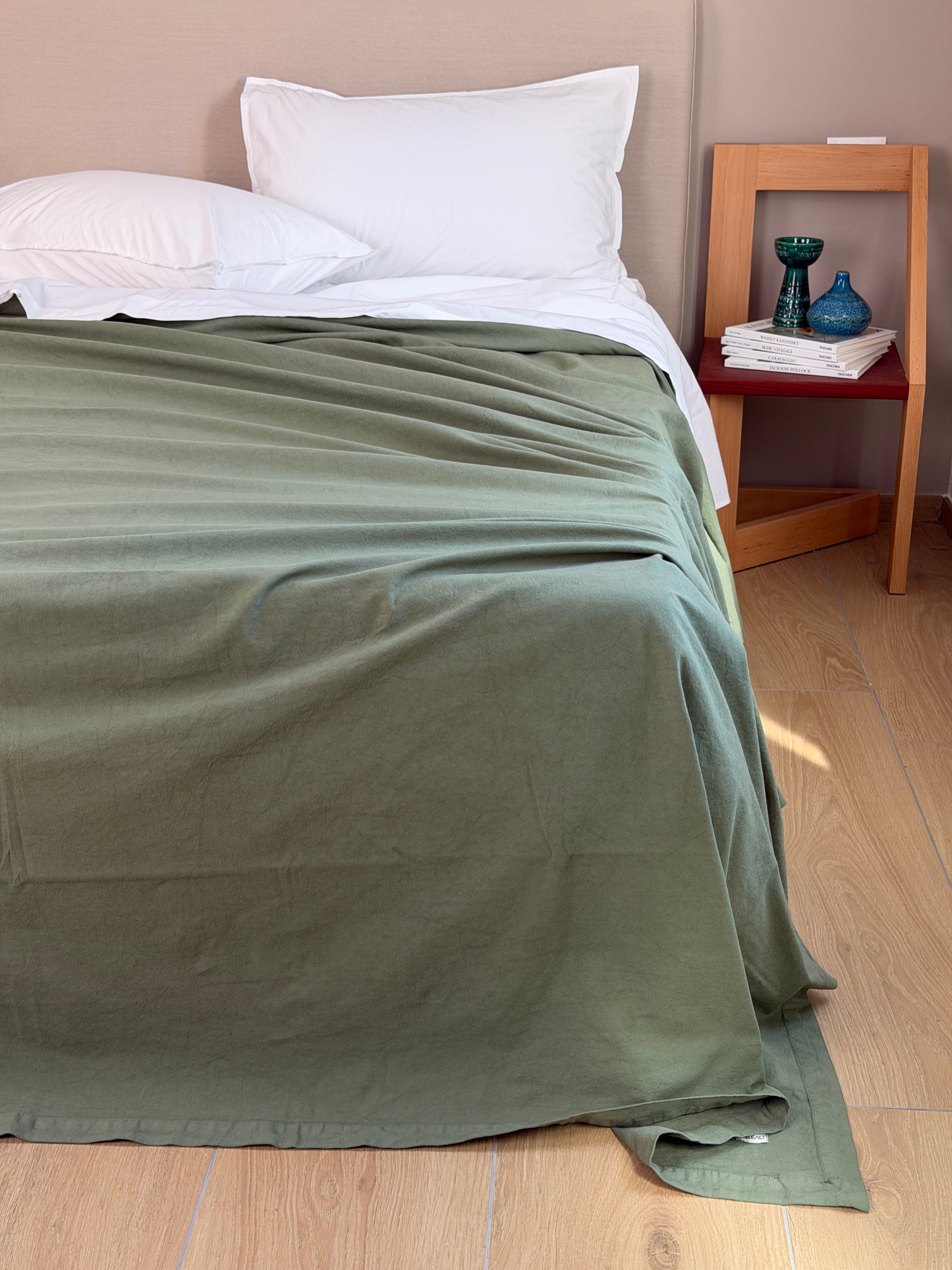 Copriletto No-Stiro ESSENZIALE Letto Moreali Tessile Casa Matrimoniale 270 x 270 Verde