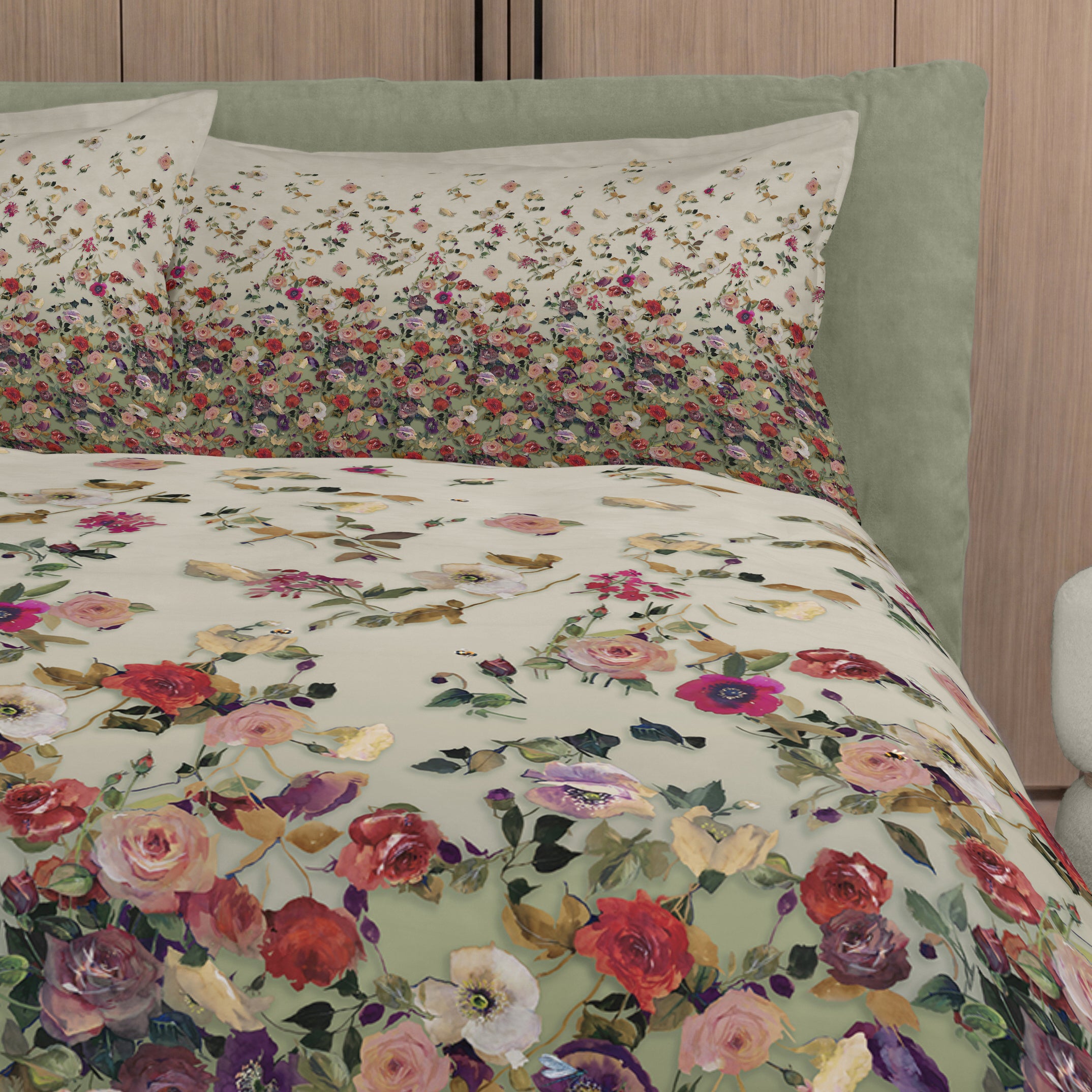 Parure Copripiumino Raso 300 Fili NETTARE Letto Fazzini