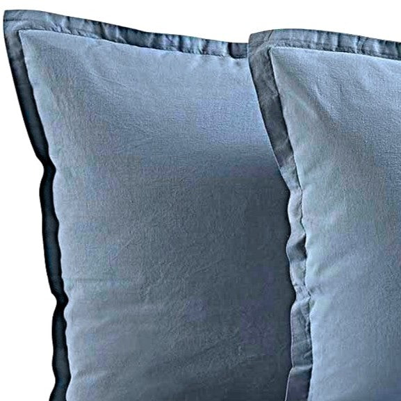 Coppia Federe Cotone No-Stiro ESSENZIALE Letto Moreali Tessile Casa 50 x 80 cm Azzurro Polvere