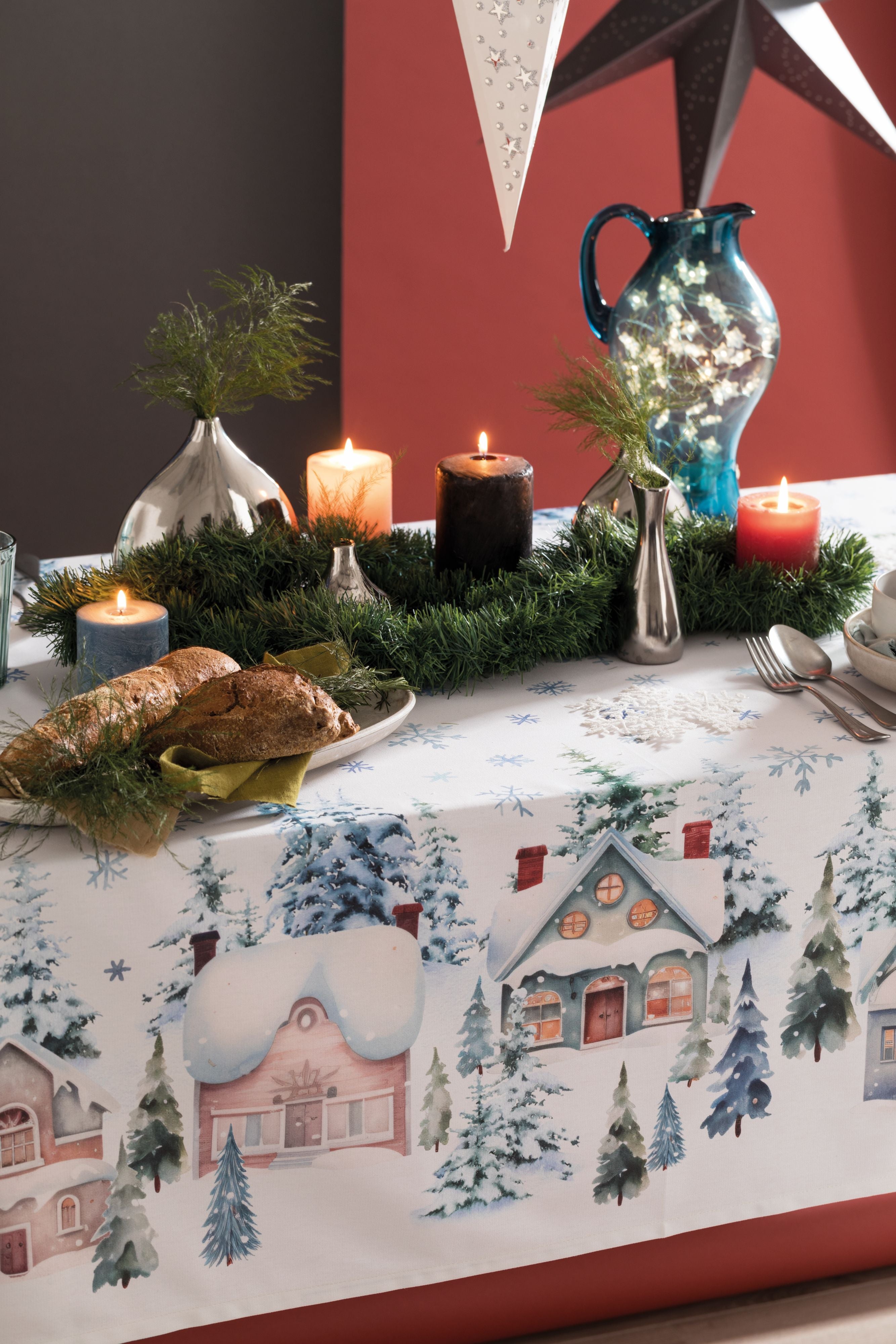 Tovaglia Twill Cotone Antimacchia WHITE CHRISTMAS