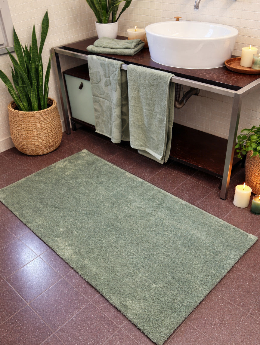 Tappeto Bagno/Camera Soft NUVOLA Bagno Moreali Tessile Casa 60 x 115 Verde