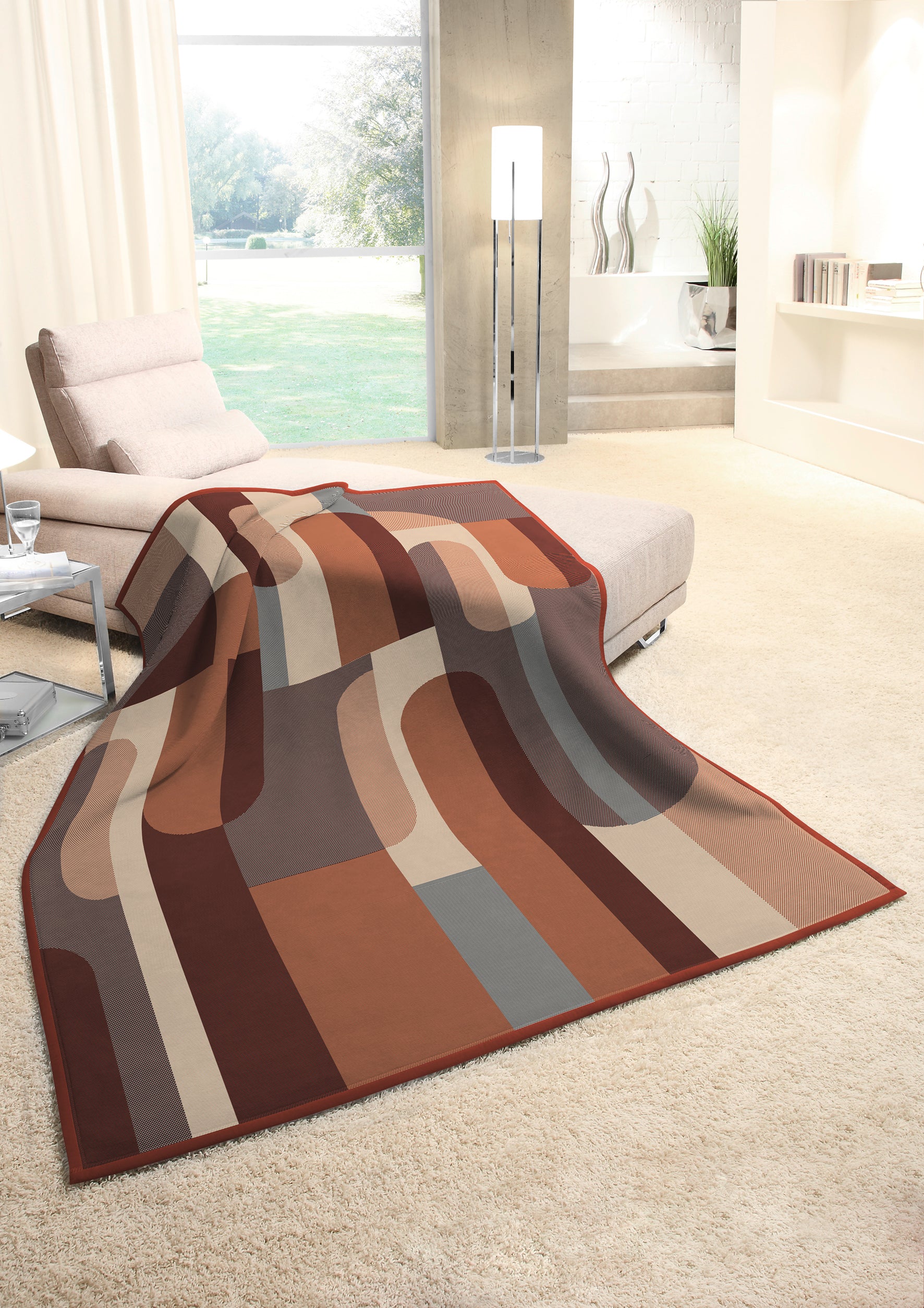 Plaid Caldo Cotone Echo Terra Soggiorno Borbo