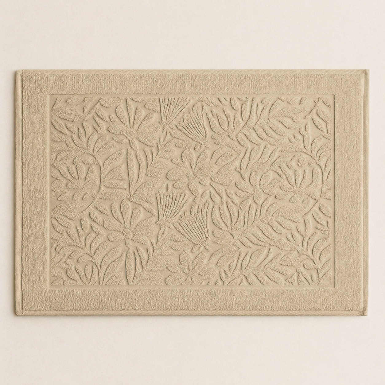 Tappeto Jacquard Tinto Capo FLOWERS Bagno Moreali Tessile Casa 60 x 90 Corda