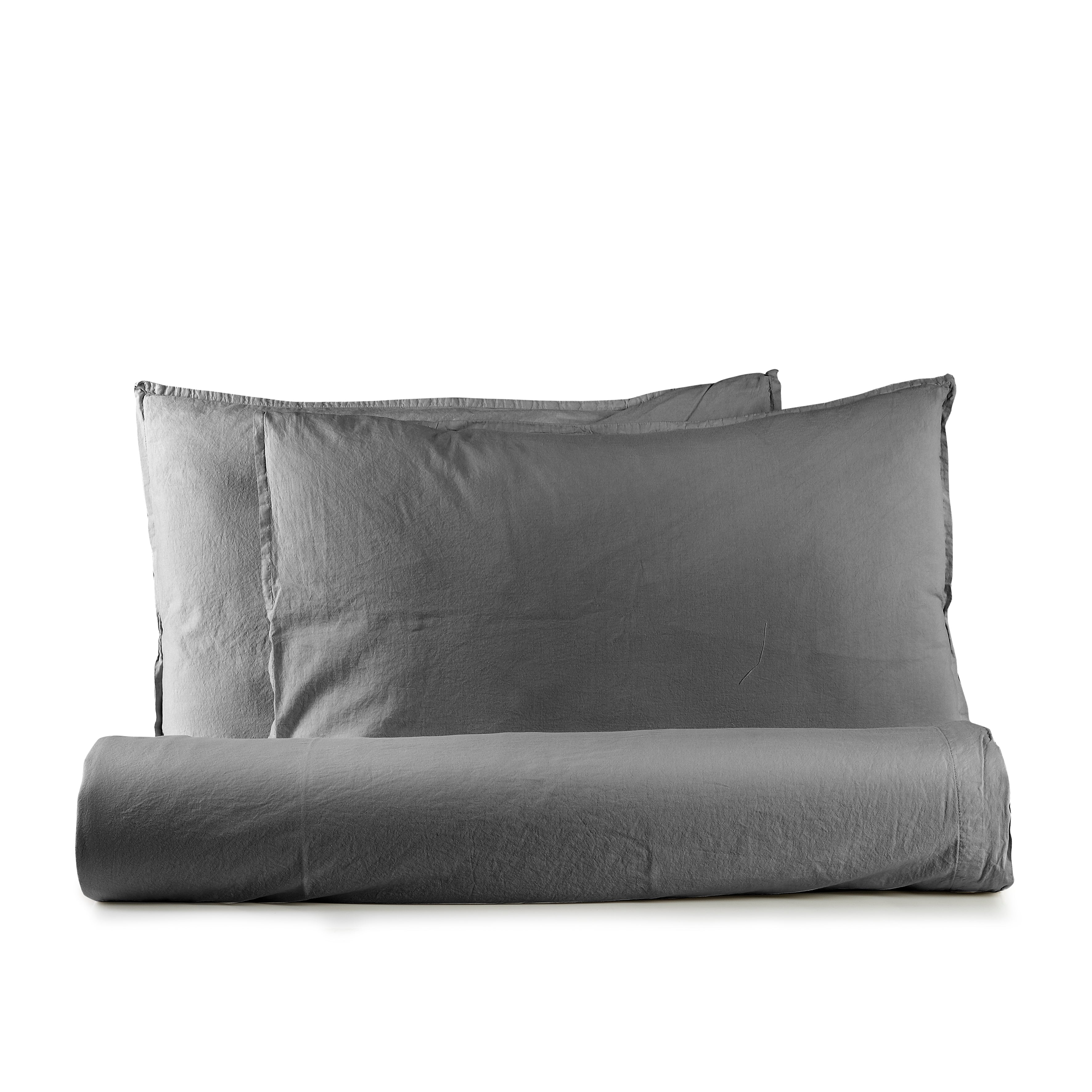 Parure Lenzuola Cotone No-Stiro ESSENZIALE Letto Moreali Tessile Casa Matrimoniale 250 x 295 Antracite