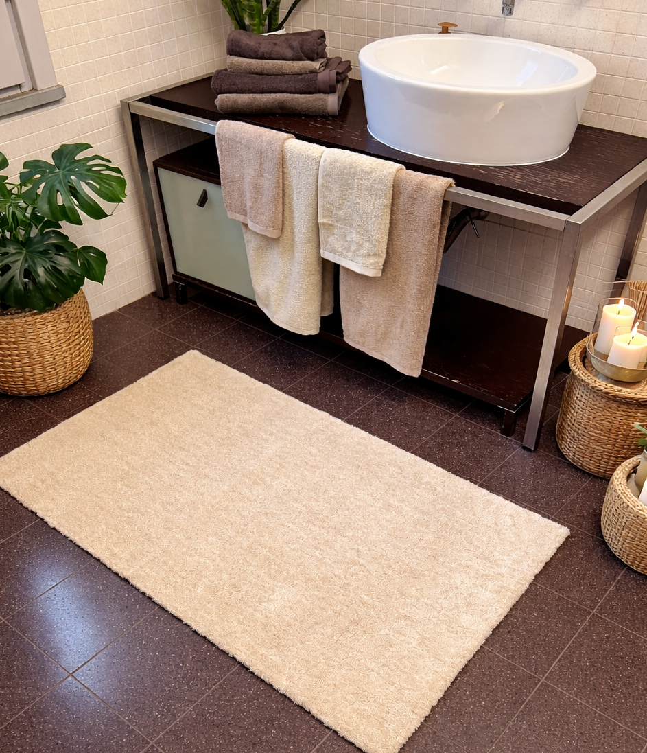Tappeto Bagno/Camera Soft NUVOLA Bagno Moreali Tessile Casa 60 x 115 Panna