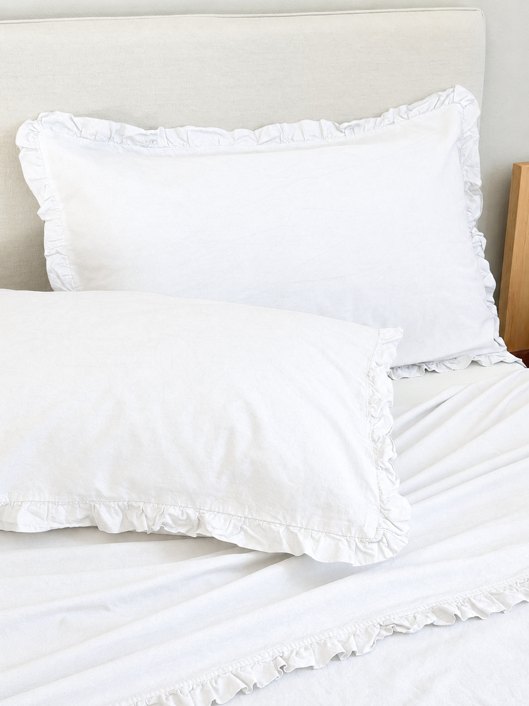 Parure Lenzuola No-Stiro FRAPPINA Letto Moreali Tessile Casa Matrimoniale Bianco