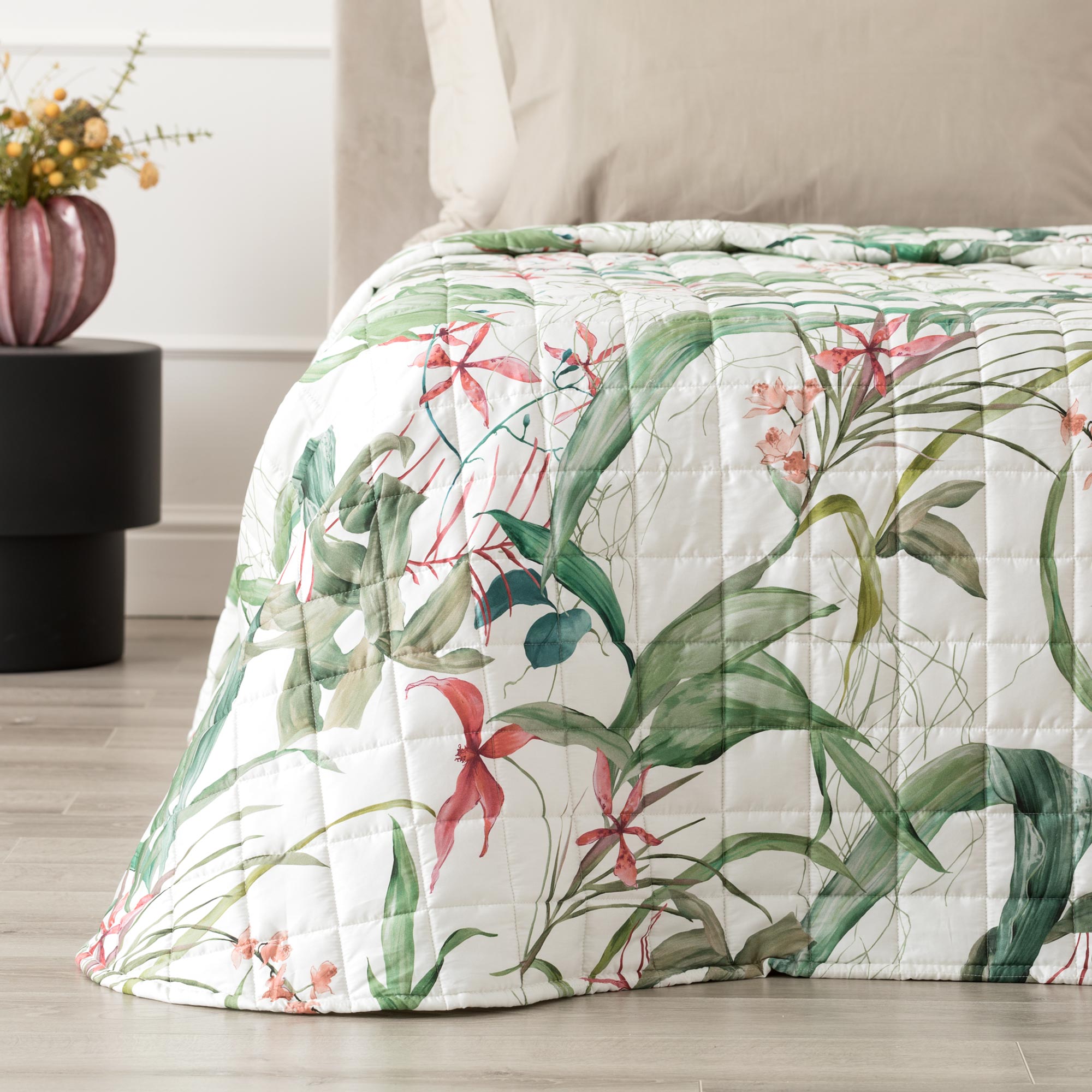 Trapuntino in Raso 300TC Stampa Digitale PREZIOSA Letto Reevèr Matrimoniale Muschio