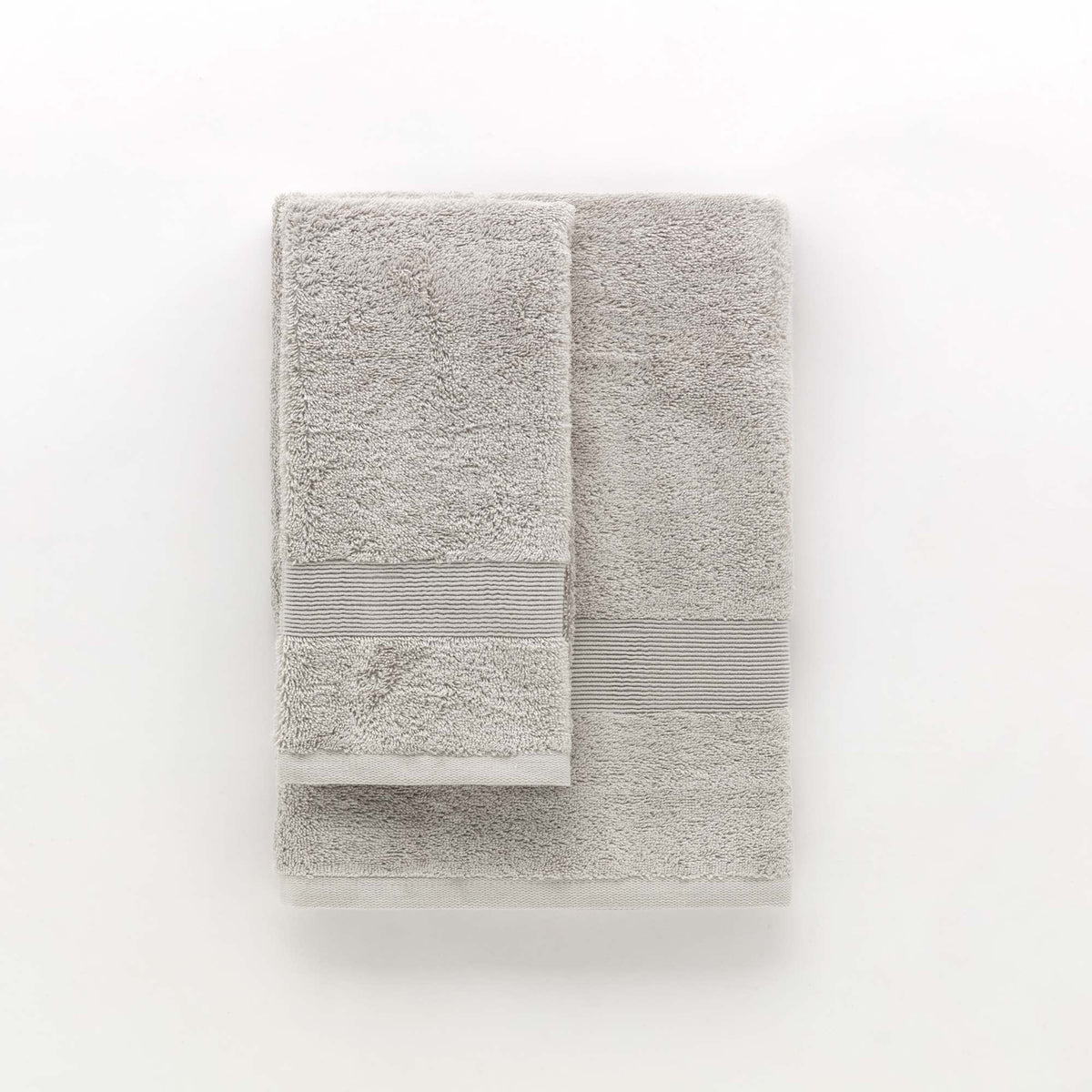 Set Asciugamani BORDURA Bagno Moreali Tessile Casa 60 x 110 / 40 x 60 Grigio Chiaro
