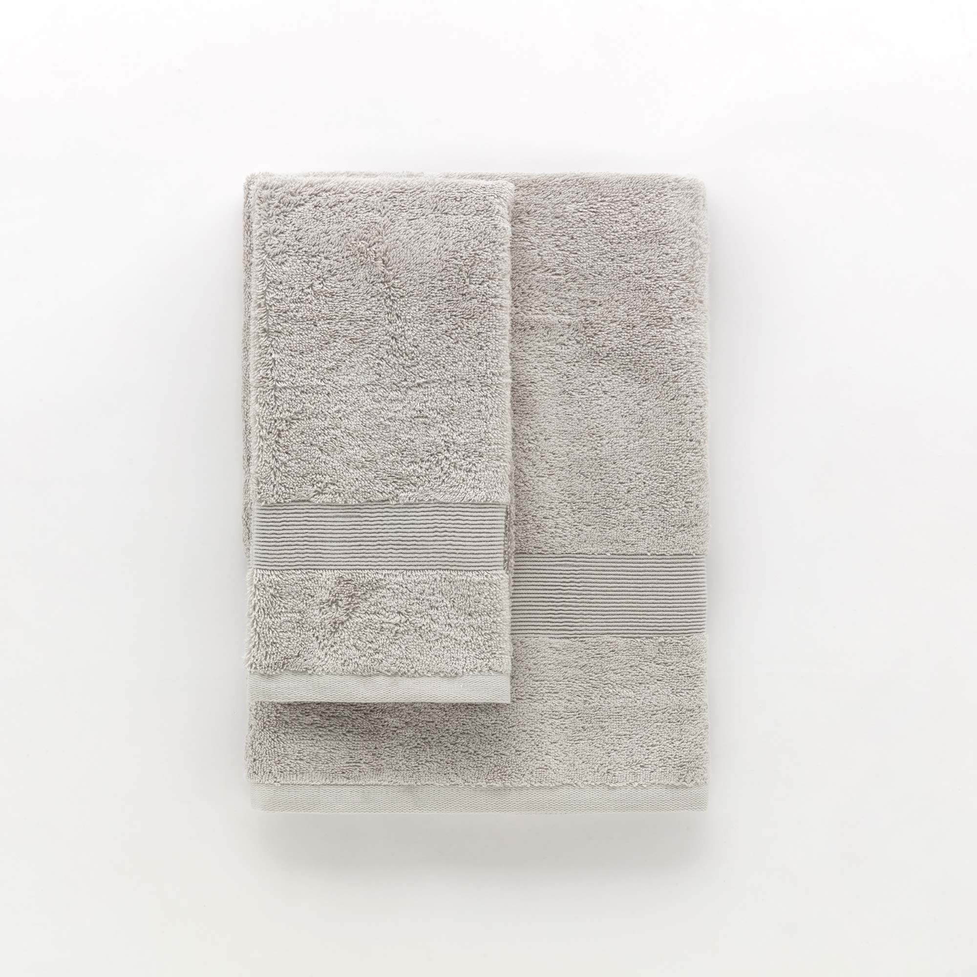 Set Asciugamani BORDURA Bagno Moreali Tessile Casa 60 x 110 / 40 x 60 Grigio Chiaro