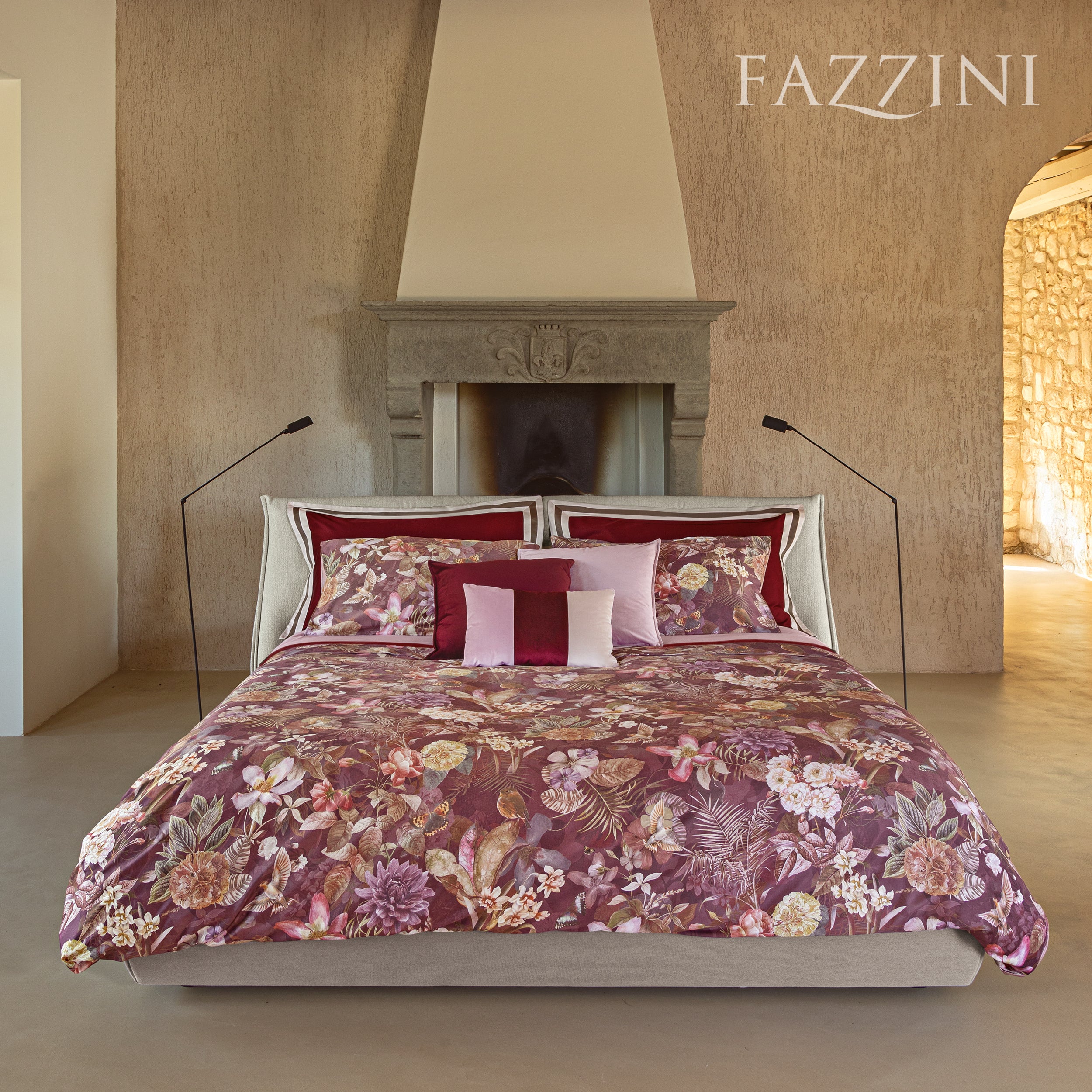Parure Copripiumino Raso 300TC Protea Letto Fazzini