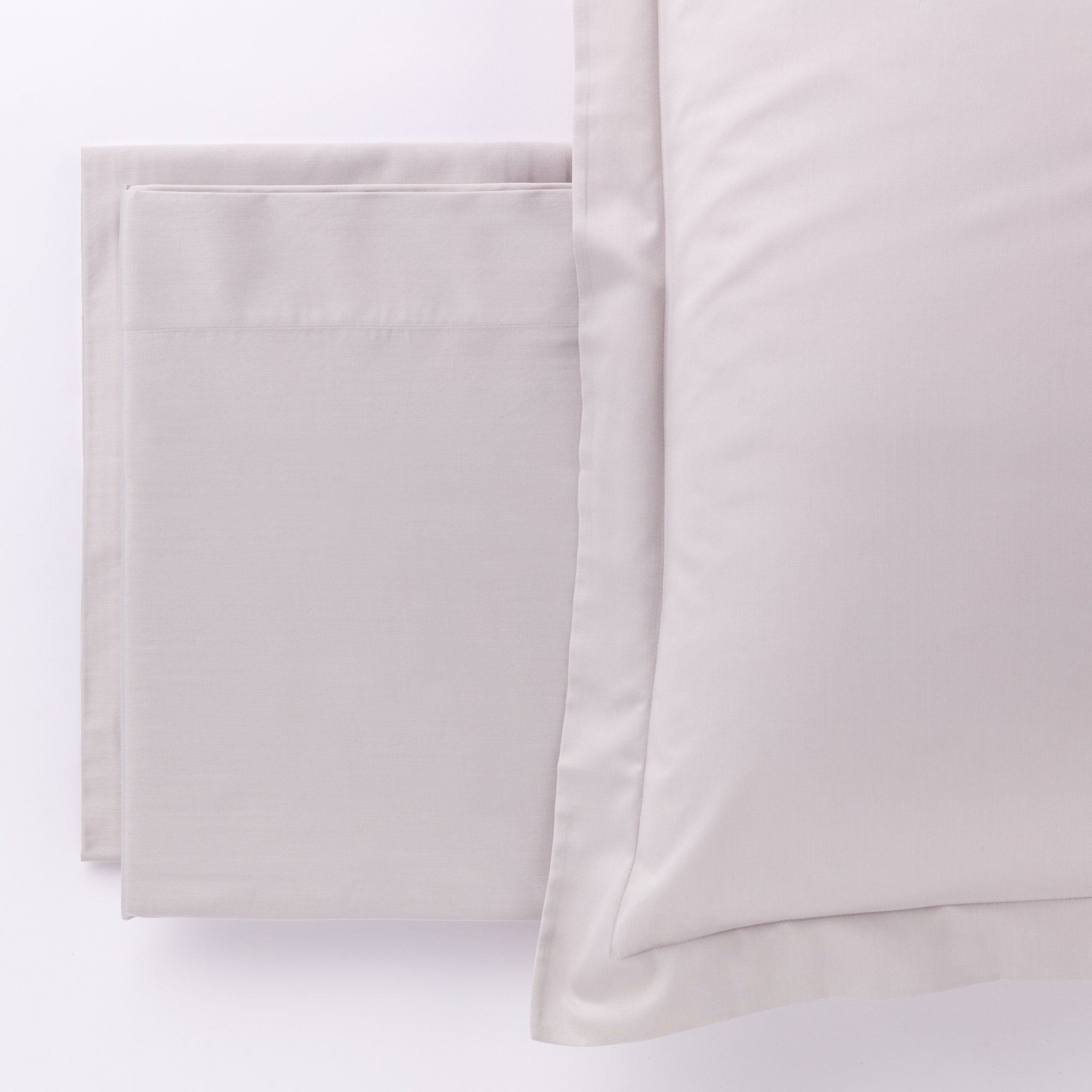 Completo Lenzuola Raso 300TC CHARME Letto Moreali Tessile Casa Matrimoniale Grigio Perla