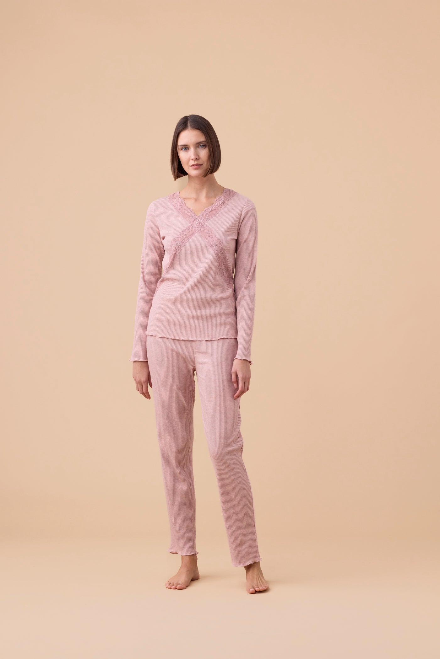 Pigiama Donna Viscosa Costine Abbigliamento noidinotte S Rosa