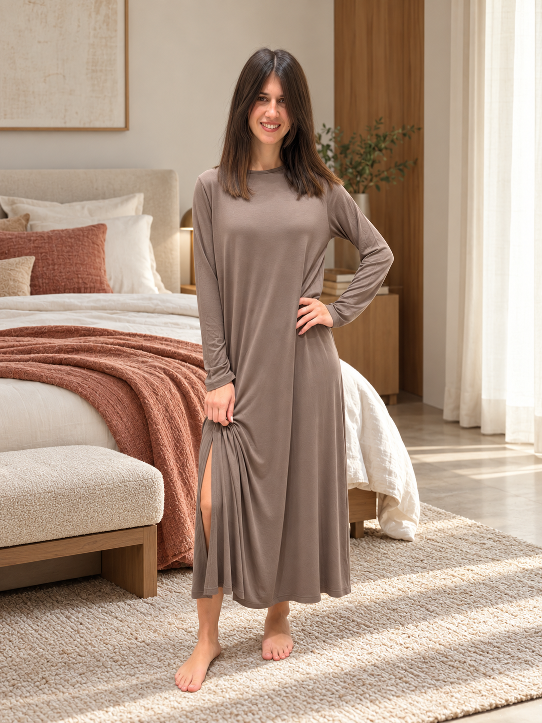 Abito Lungo in Viscosa ELEGANCE Abbigliamento Moreali Tessile Casa S Tortora