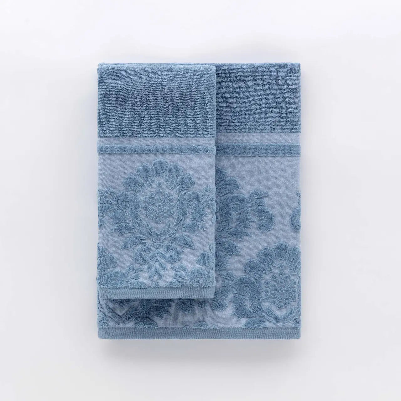 Set Asciugamani Jacquard SAVOY Bagno Riviera 60 x 110 / 40 x 60 Azzurro