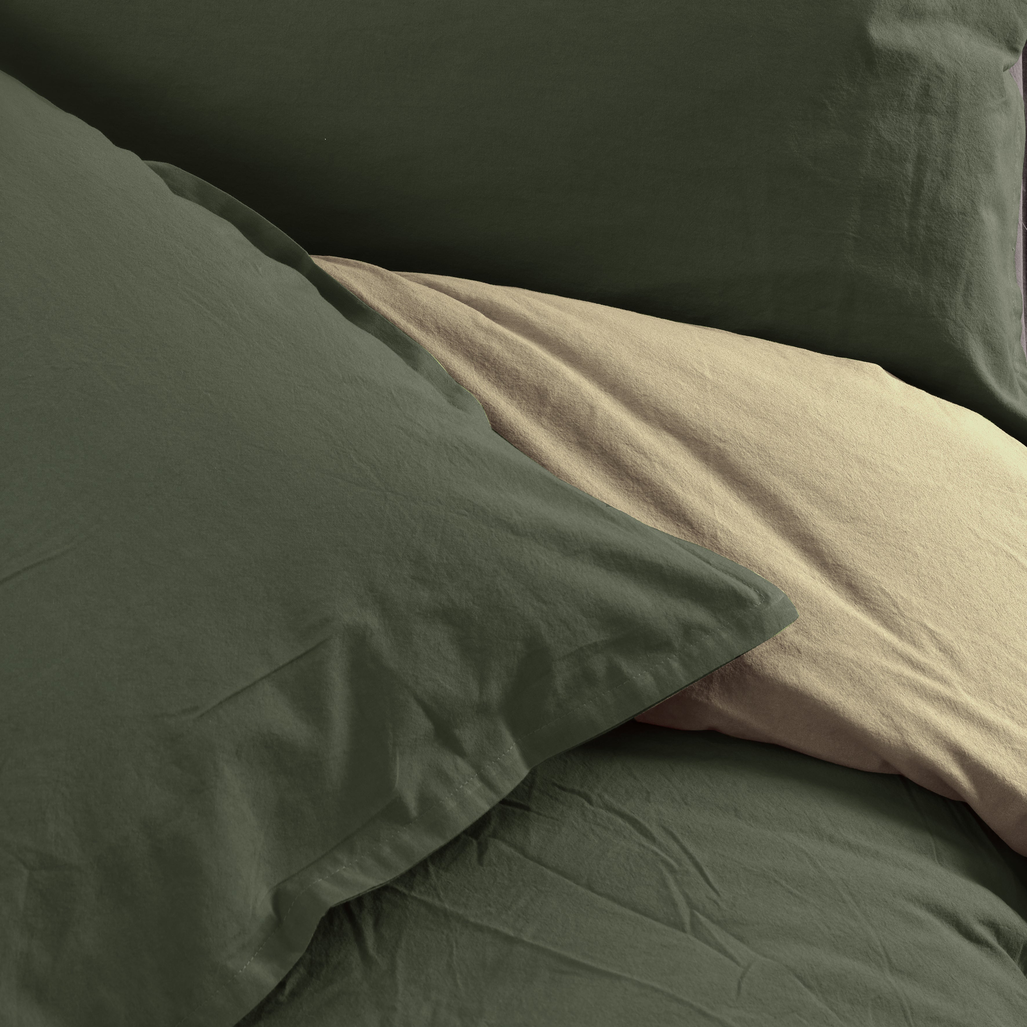 Parure Copripiumino No-Stiro DOUBLE Letto Moreali Tessile Casa Matrimoniale Verde/Corda