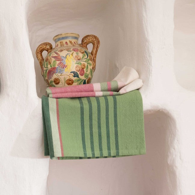 Canovaccio Cotone Riciclato Yuna Verde Cucina Vivaraise