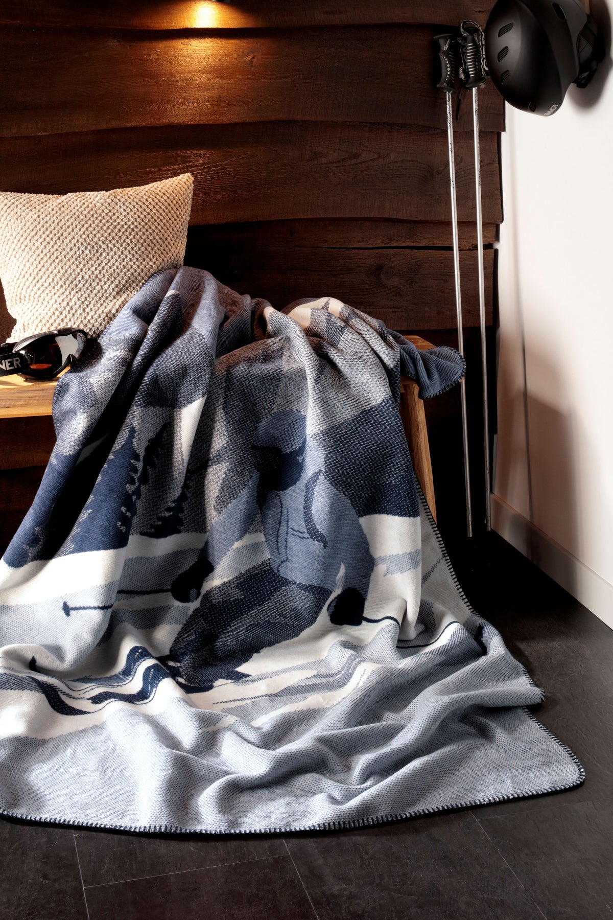 Plaid in Caldo Cotone SNOW FLOW Soggiorno Borbo Plaid 150 x 200 Naturale