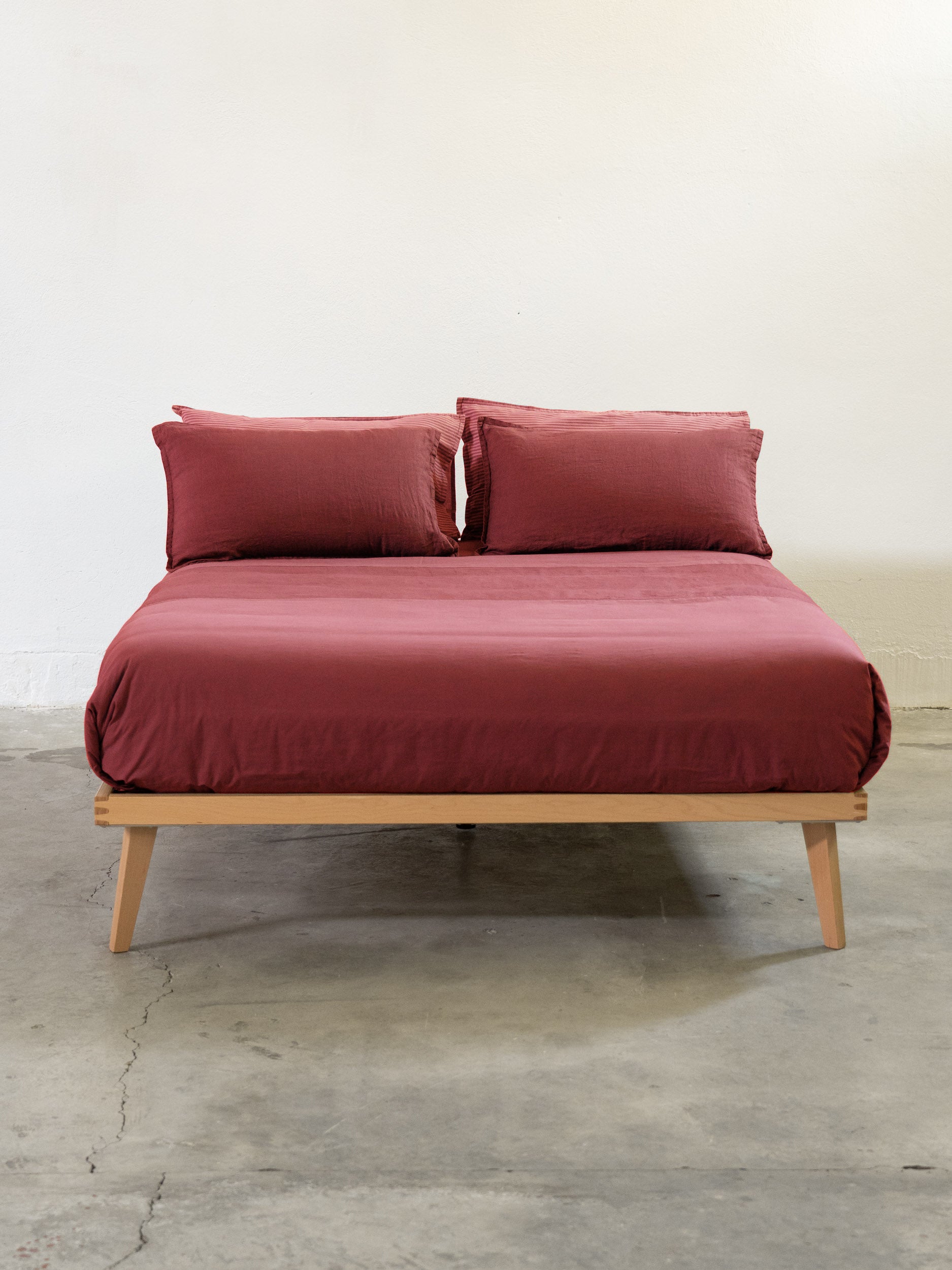 FINE SERIE Parure Copripiumino No-Stiro Lino/Cotone NIRANO Letto Moreali Tessile Casa Matrimoniale Melograno