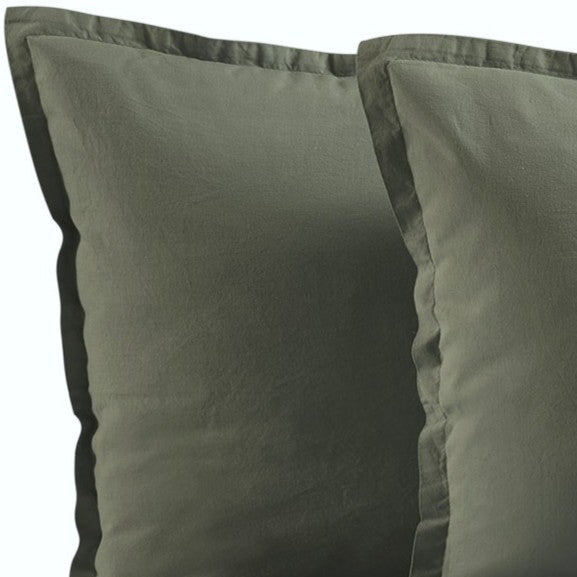 Coppia Federe Cotone No-Stiro ESSENZIALE Letto Moreali Tessile Casa 50 x 80 cm Verde
