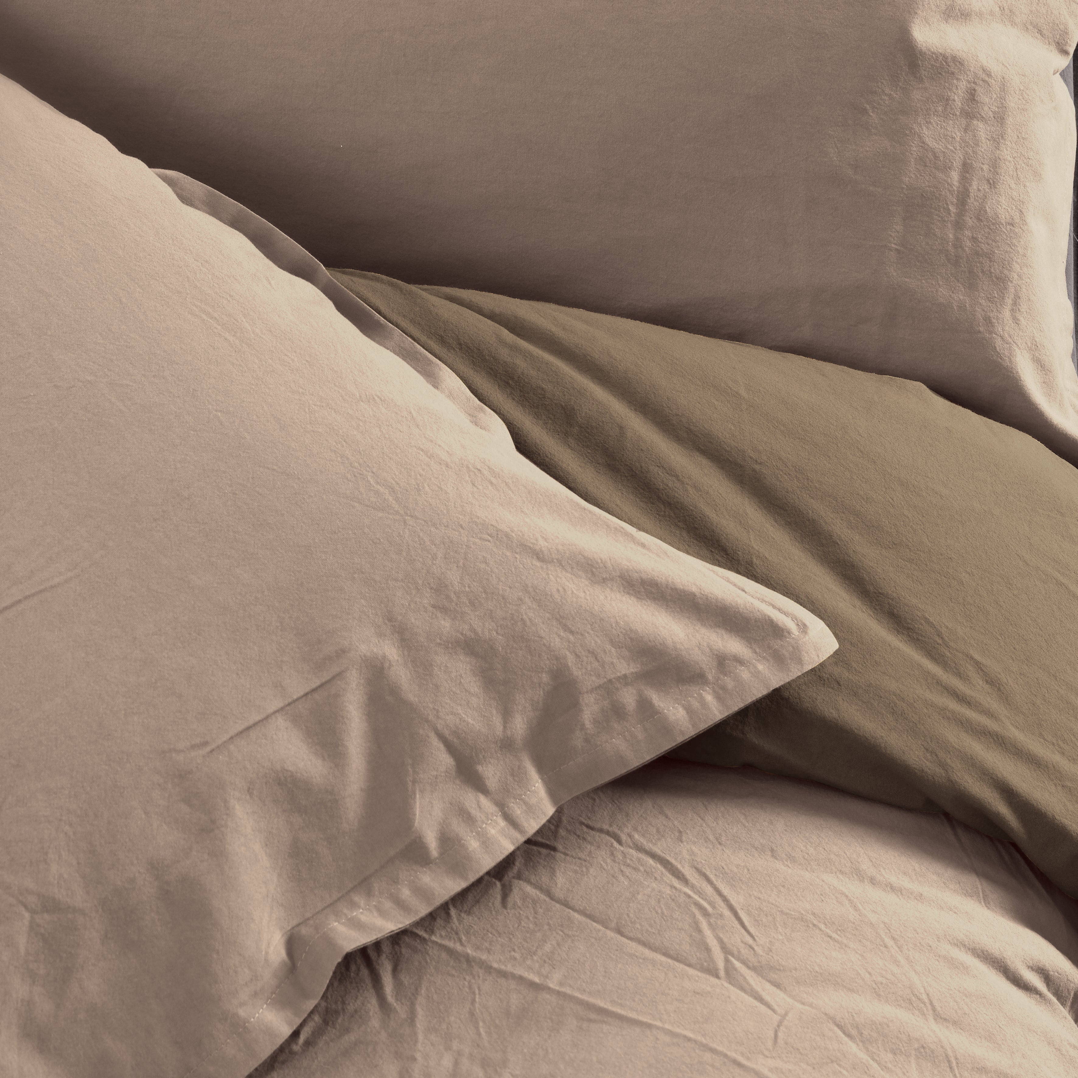 Parure Copripiumino No-Stiro DOUBLE Letto Moreali Tessile Casa Matrimoniale Tortora/Corda