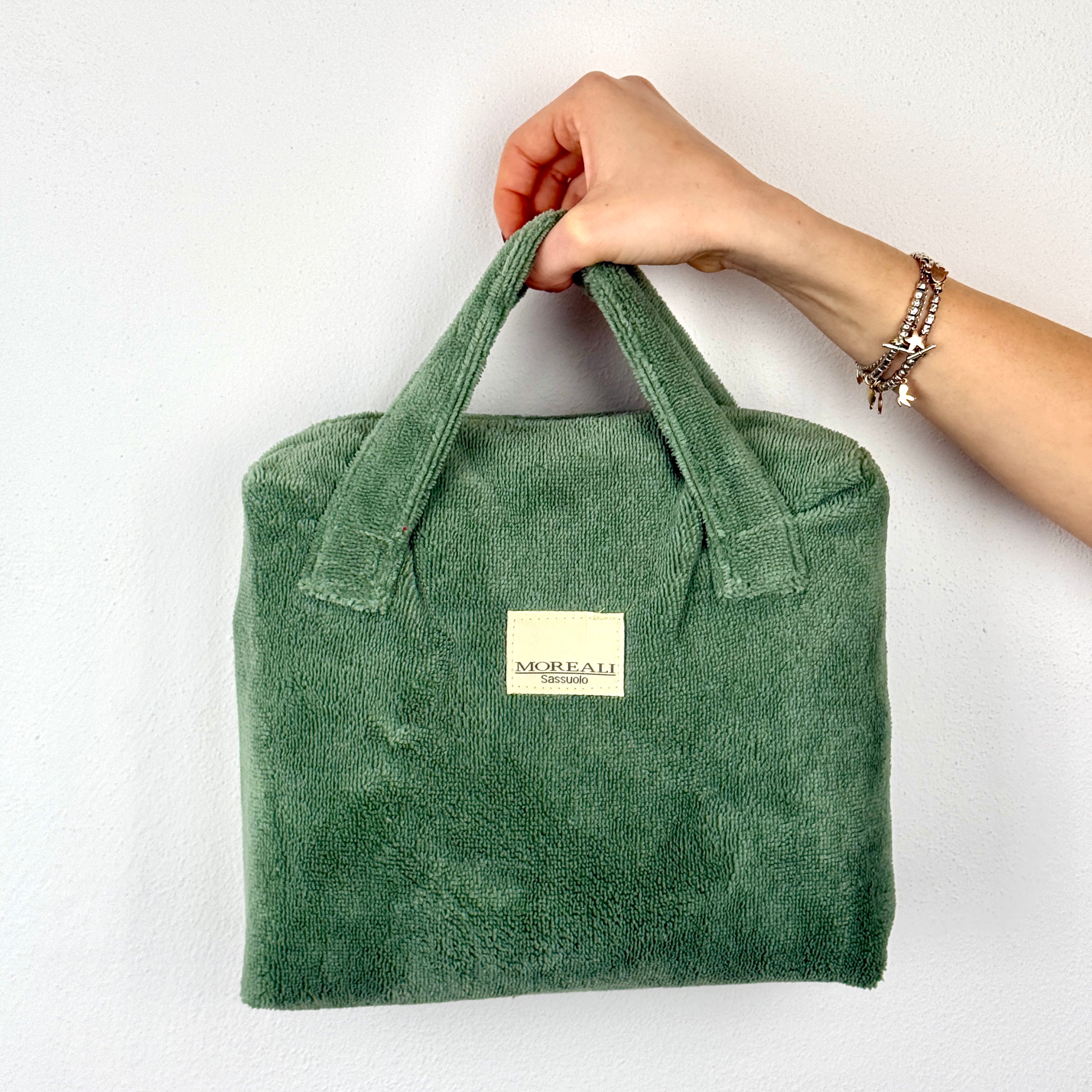 Telo Doccia + Bag BAMBOO Bagno Moreali Tessile Casa 100 x 180 Verde