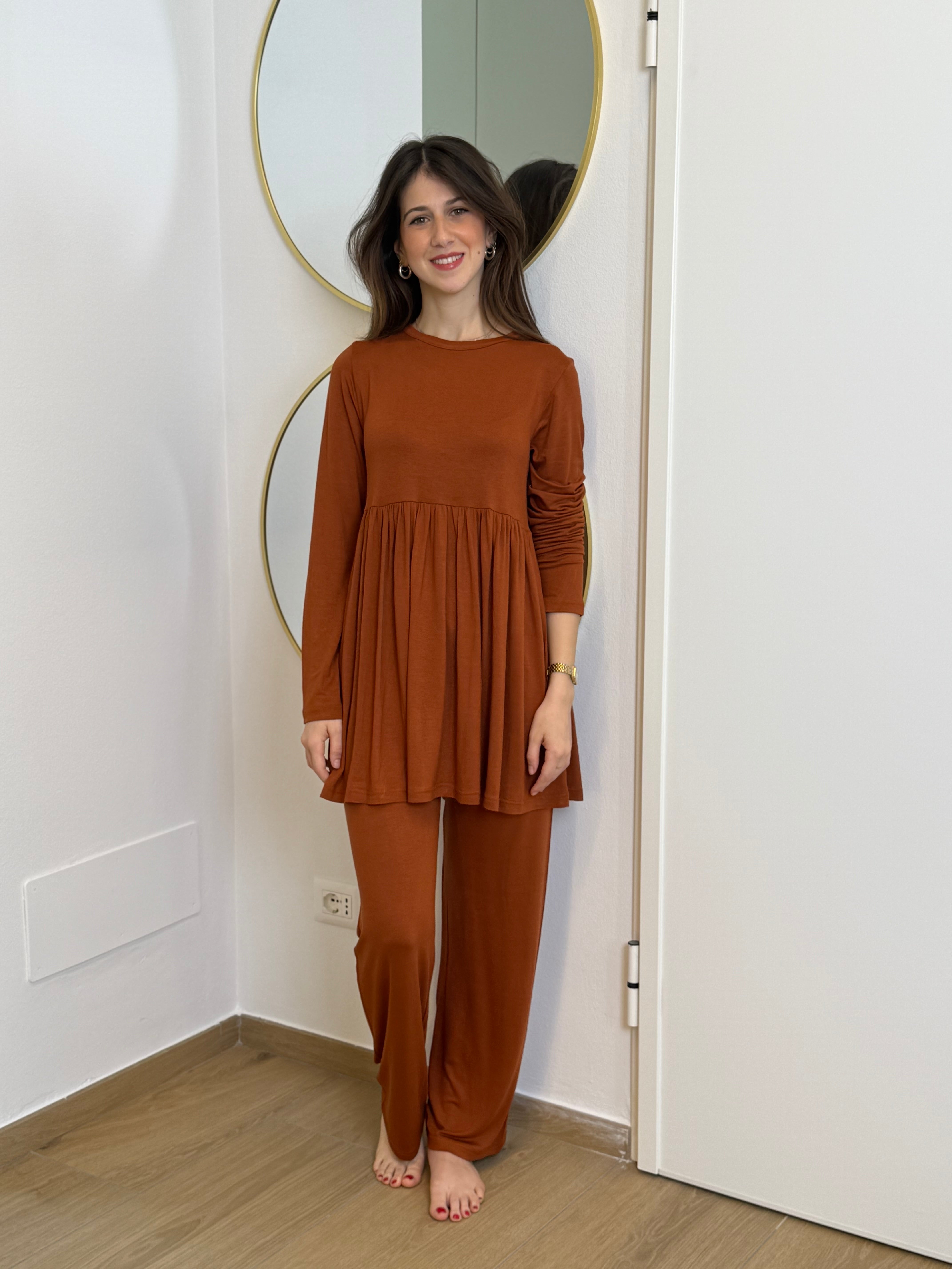 Pigiama Donna Taglio Sartoriale Abbigliamento Moreali Tessile Casa