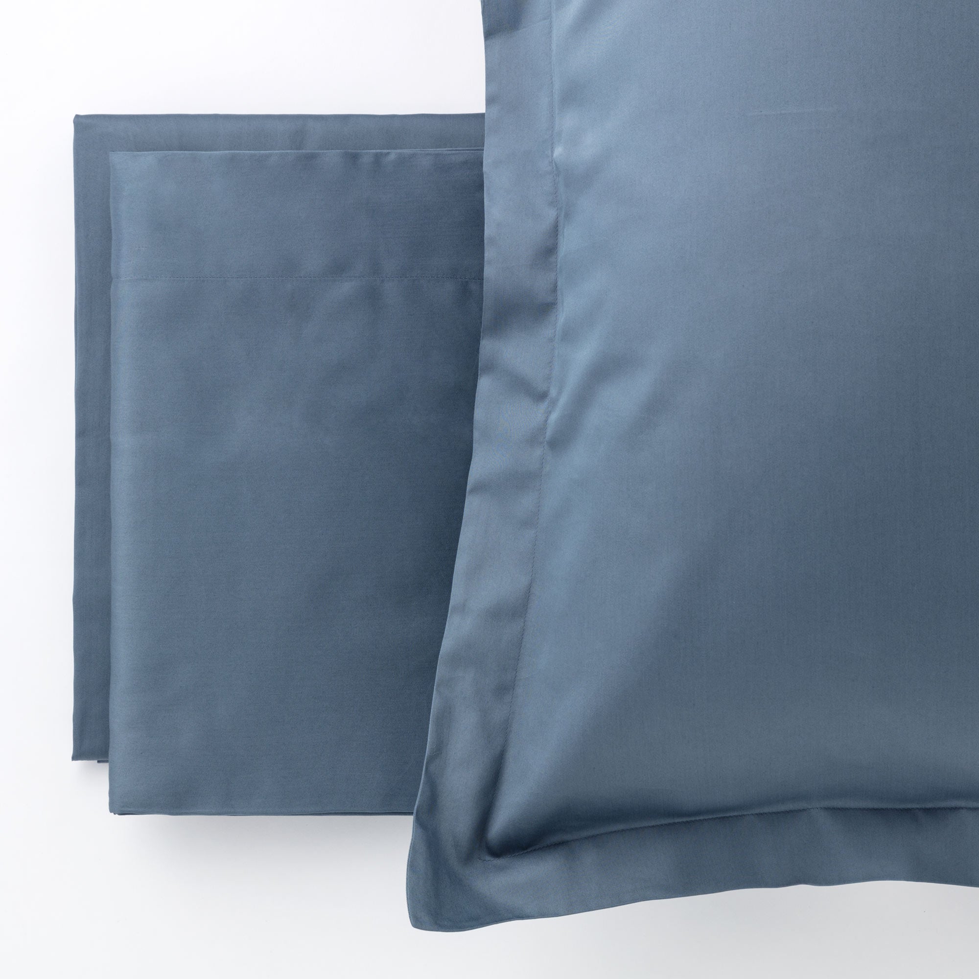 Completo Lenzuola Raso 300TC CHARME Letto Moreali Tessile Casa Matrimoniale Denim