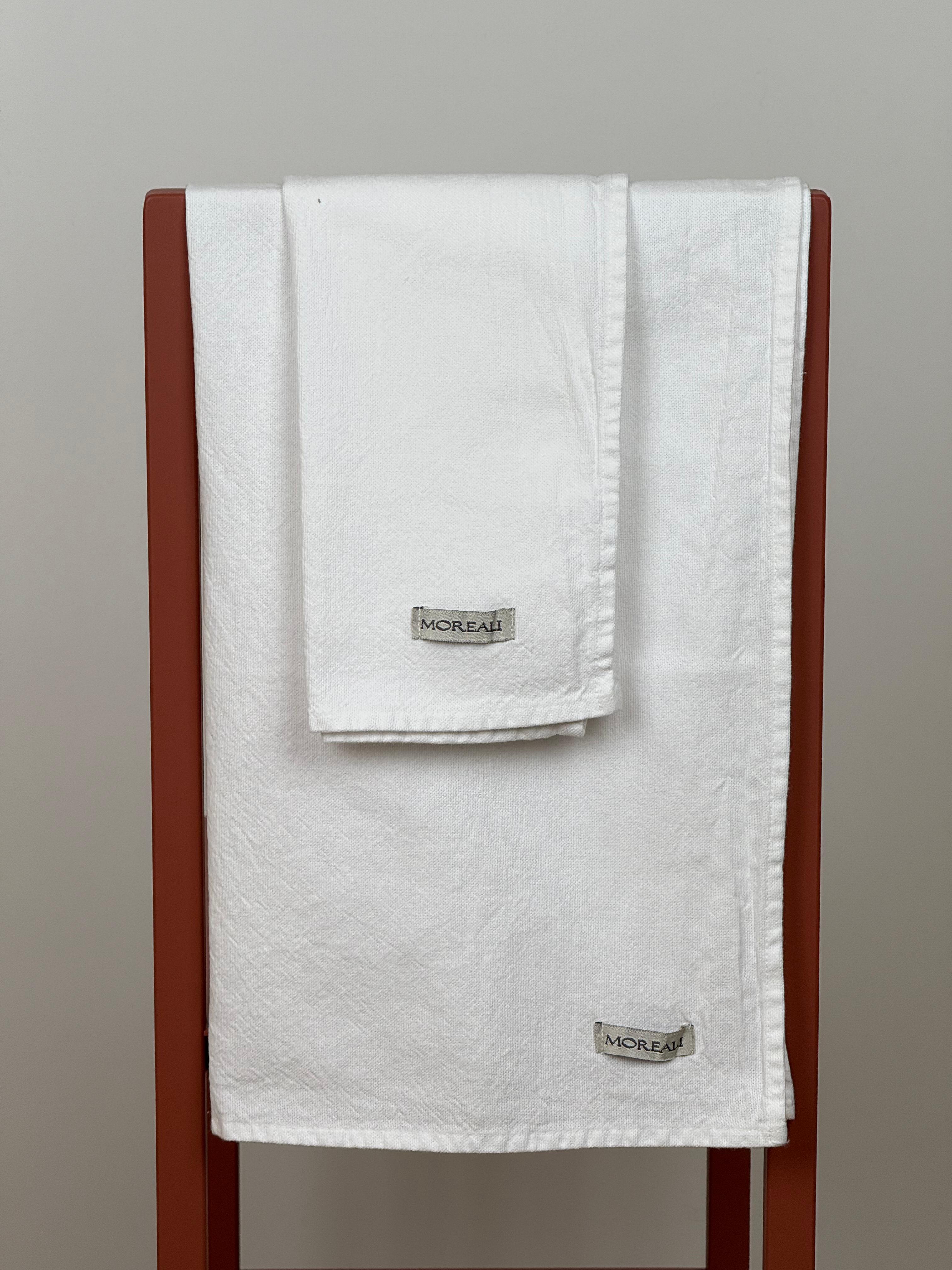 Set Canovacci No-Stiro Cotone STONE Cucina Moreali Tessile Casa 50 x 70 cm Bianco