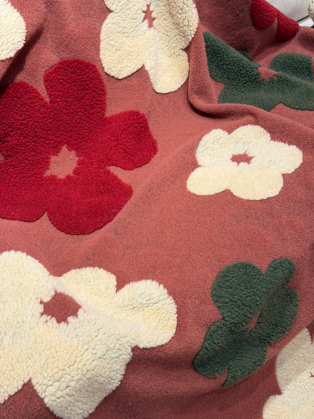 Plaid Lana Cotta Italiana POP ART FLOWERS Soggiorno Moreali Tessile Casa