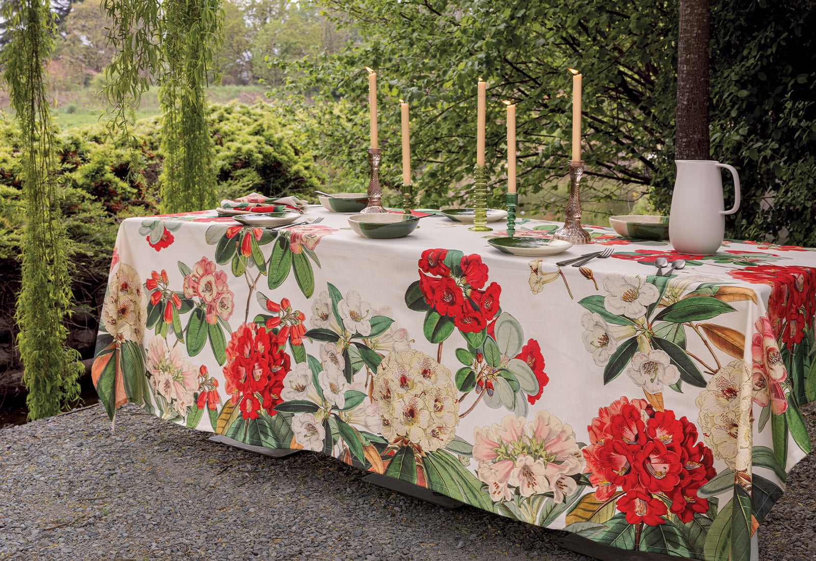 Tovaglia Panama di Cotone Stampa Piazzata RODODENDRO Cucina TagHouse 150 x 180 Multicolor