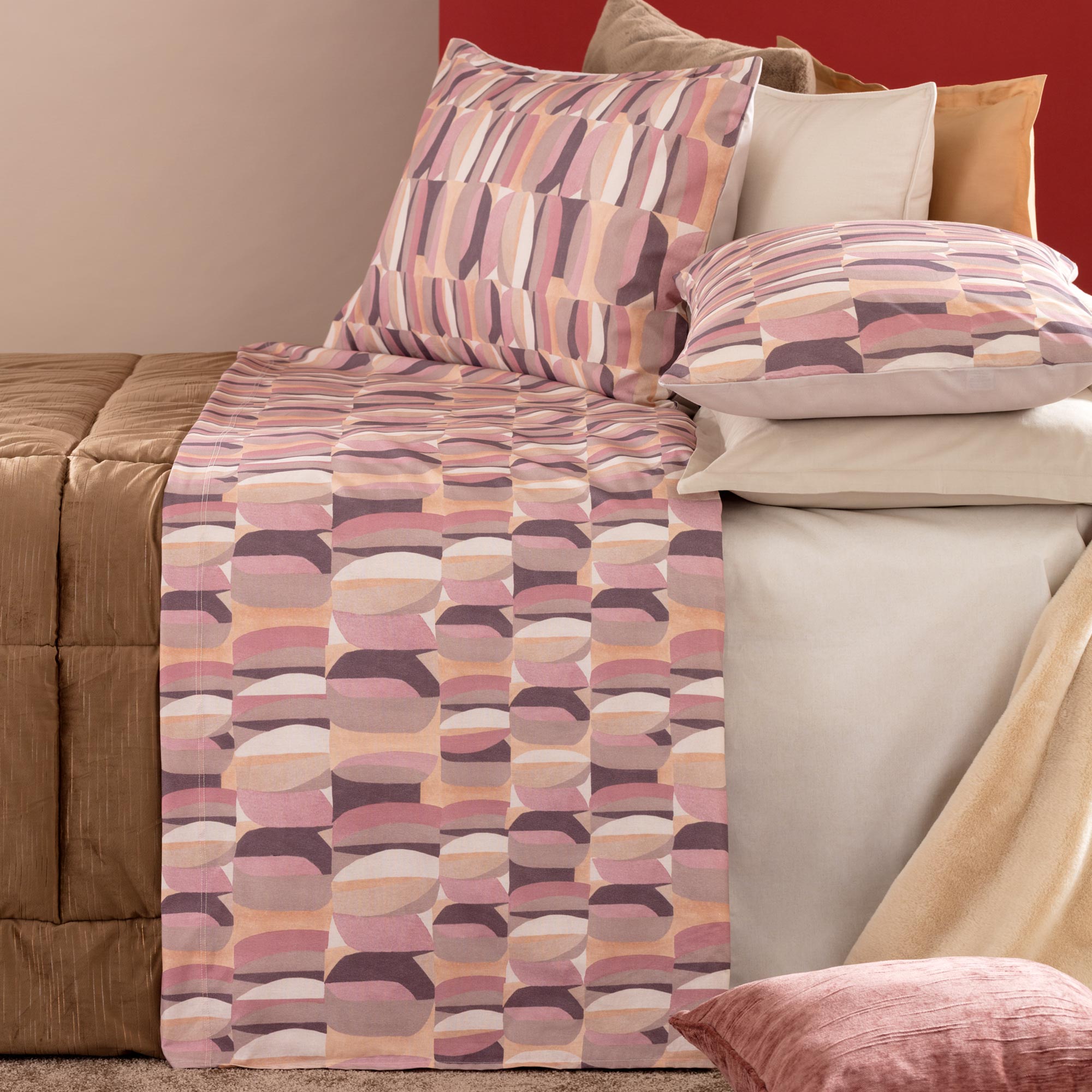 Completo Lenzuola Cotone Stampato Gin Letto Riviera