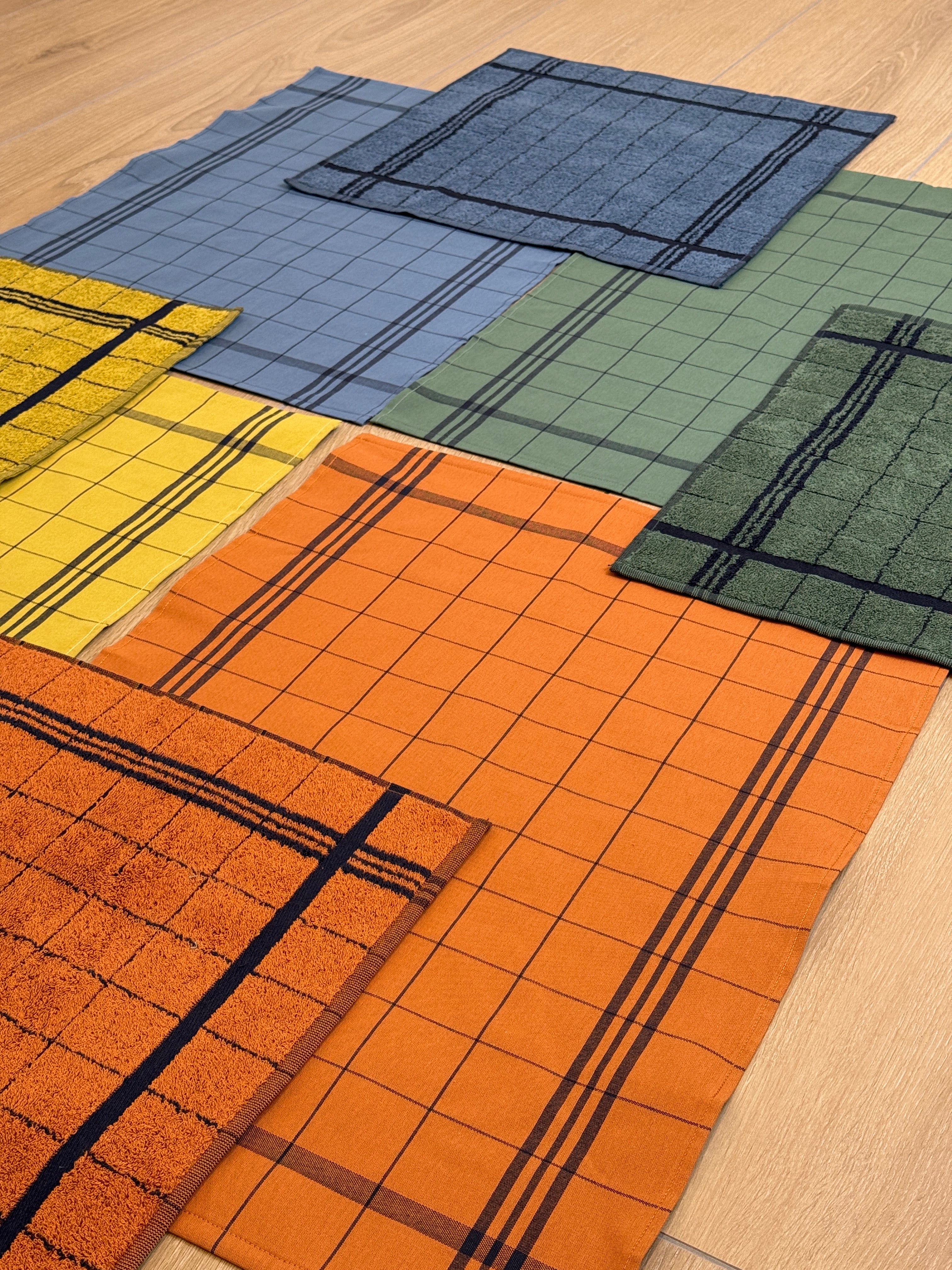 Set Canovacci Tela+Spugna QUADRI Cucina Moreali Tessile Casa