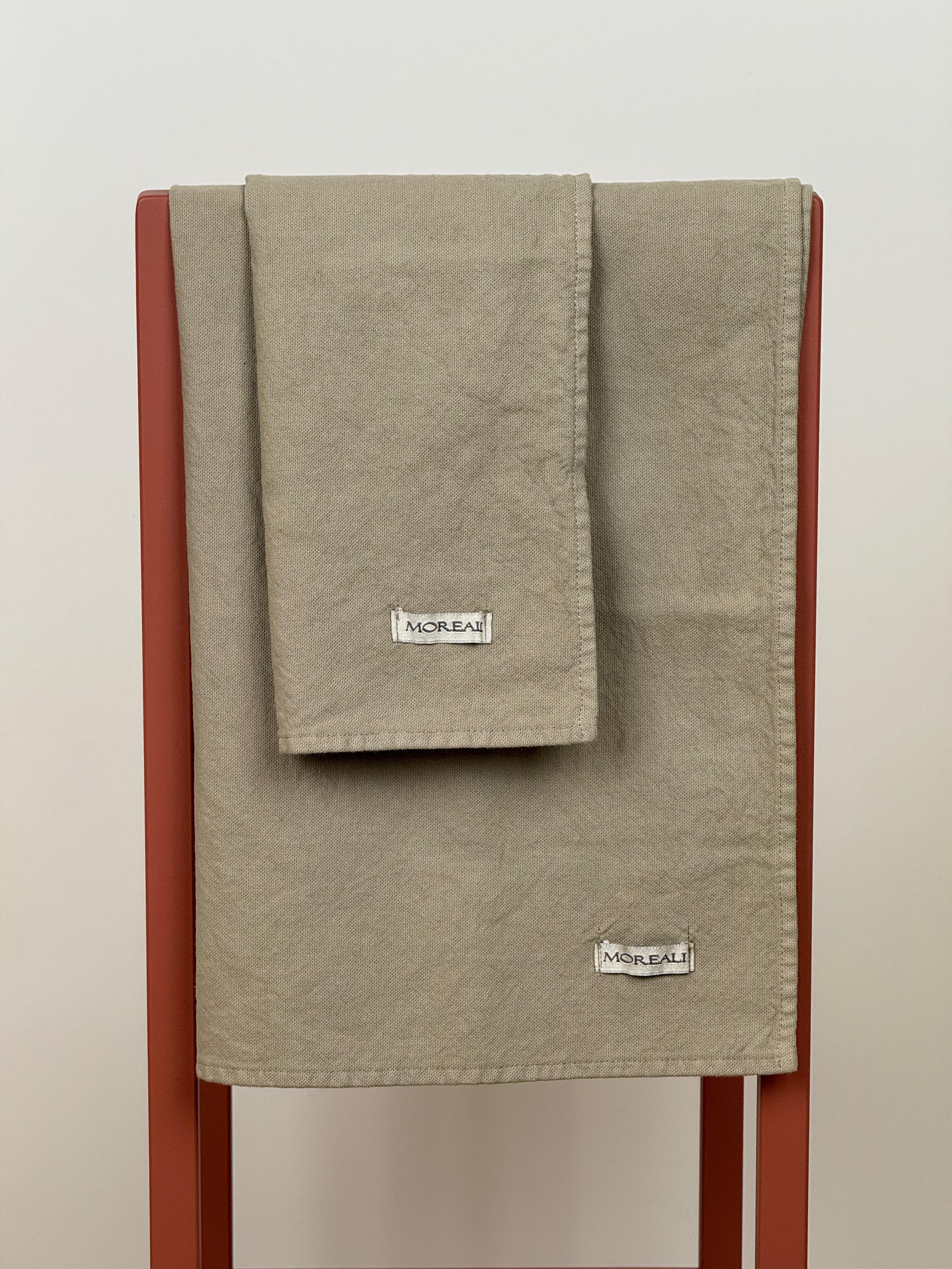 Set Canovacci No-Stiro Cotone STONE Cucina Moreali Tessile Casa 50 x 70 cm Tortora