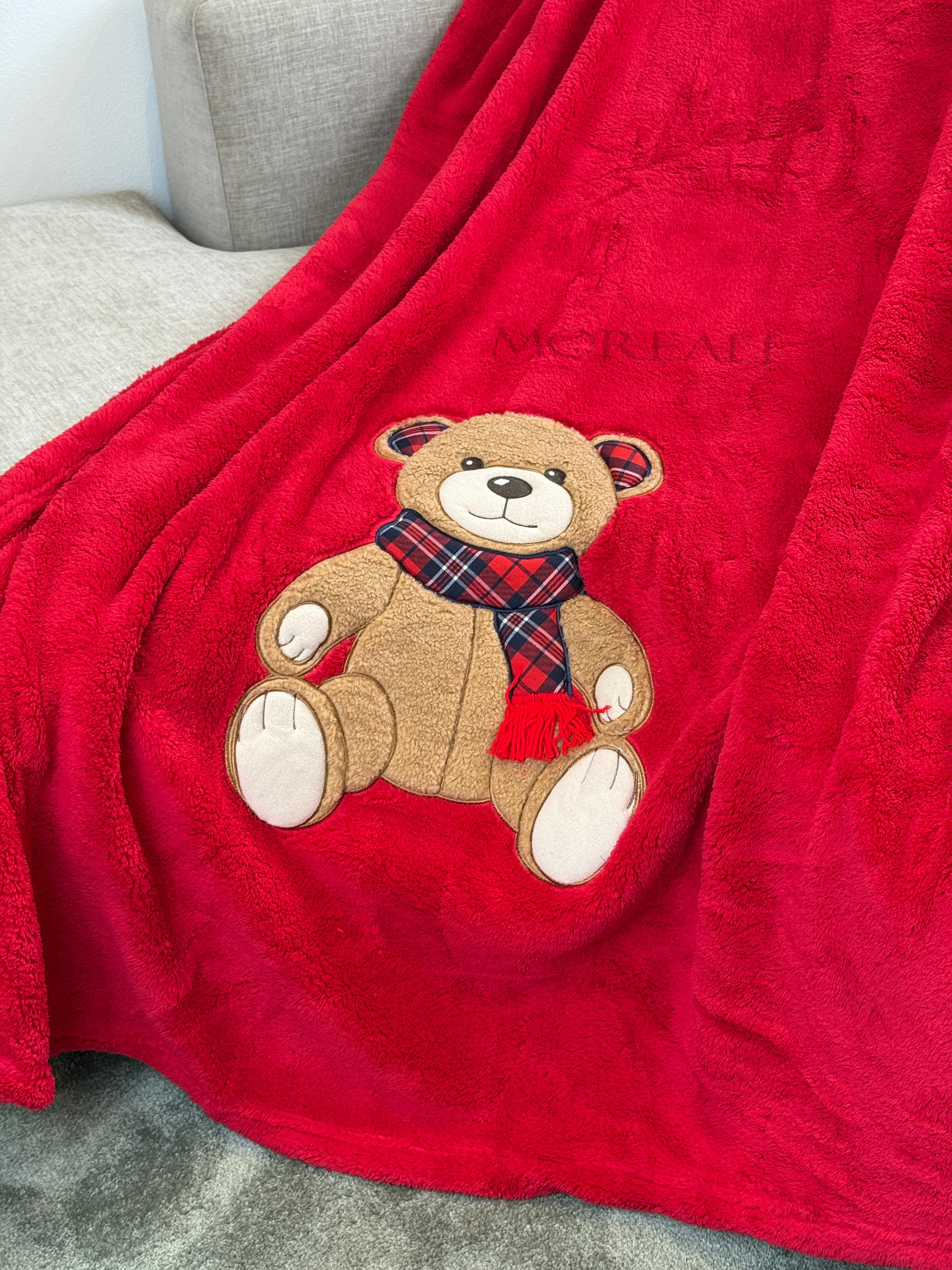 Plaid Pile Coccola Ricamato 'Teddy Sciarpina'