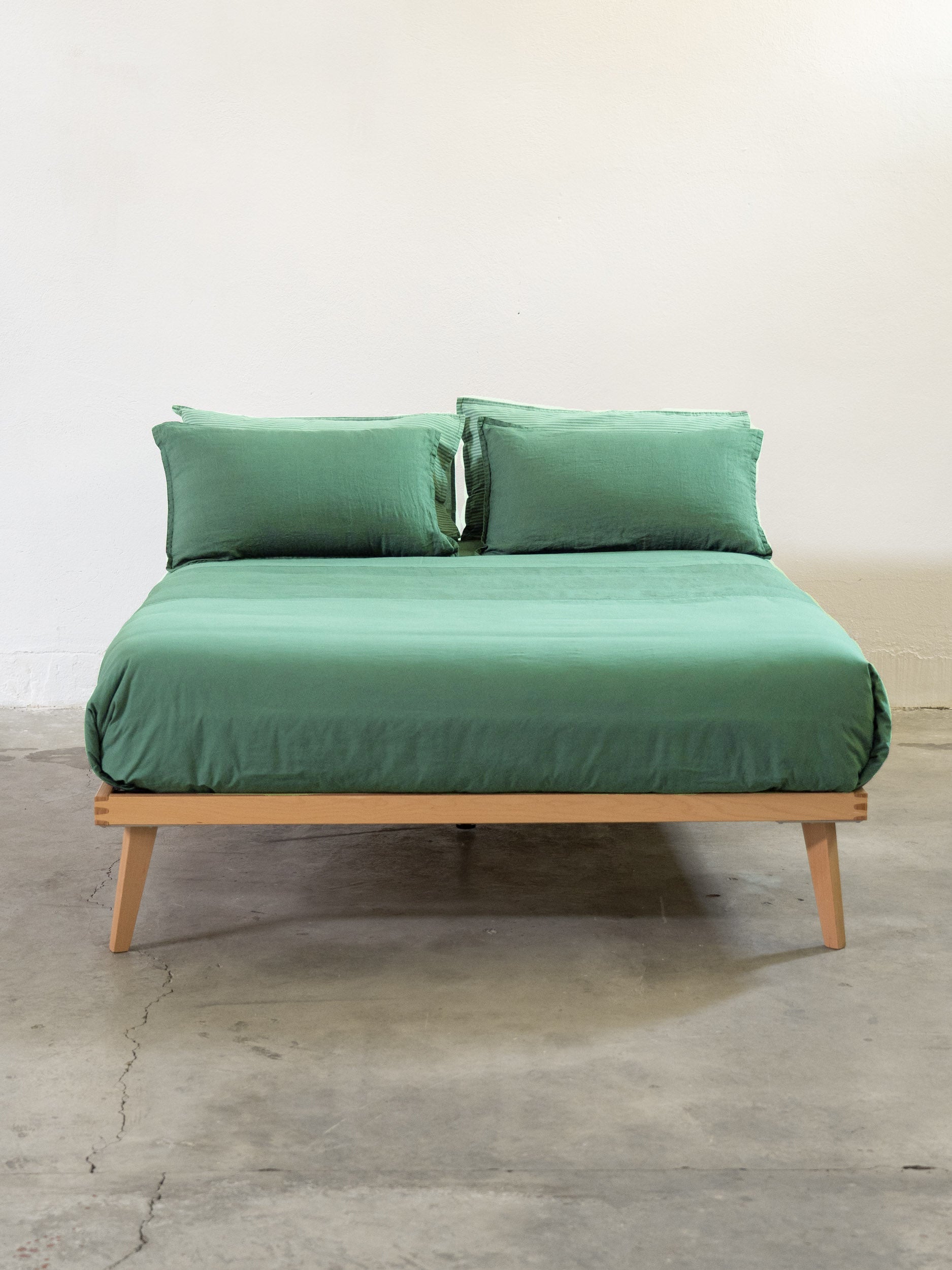 FINE SERIE Parure Copripiumino No-Stiro Lino/Cotone NIRANO Letto Moreali Tessile Casa Matrimoniale Eucalipto