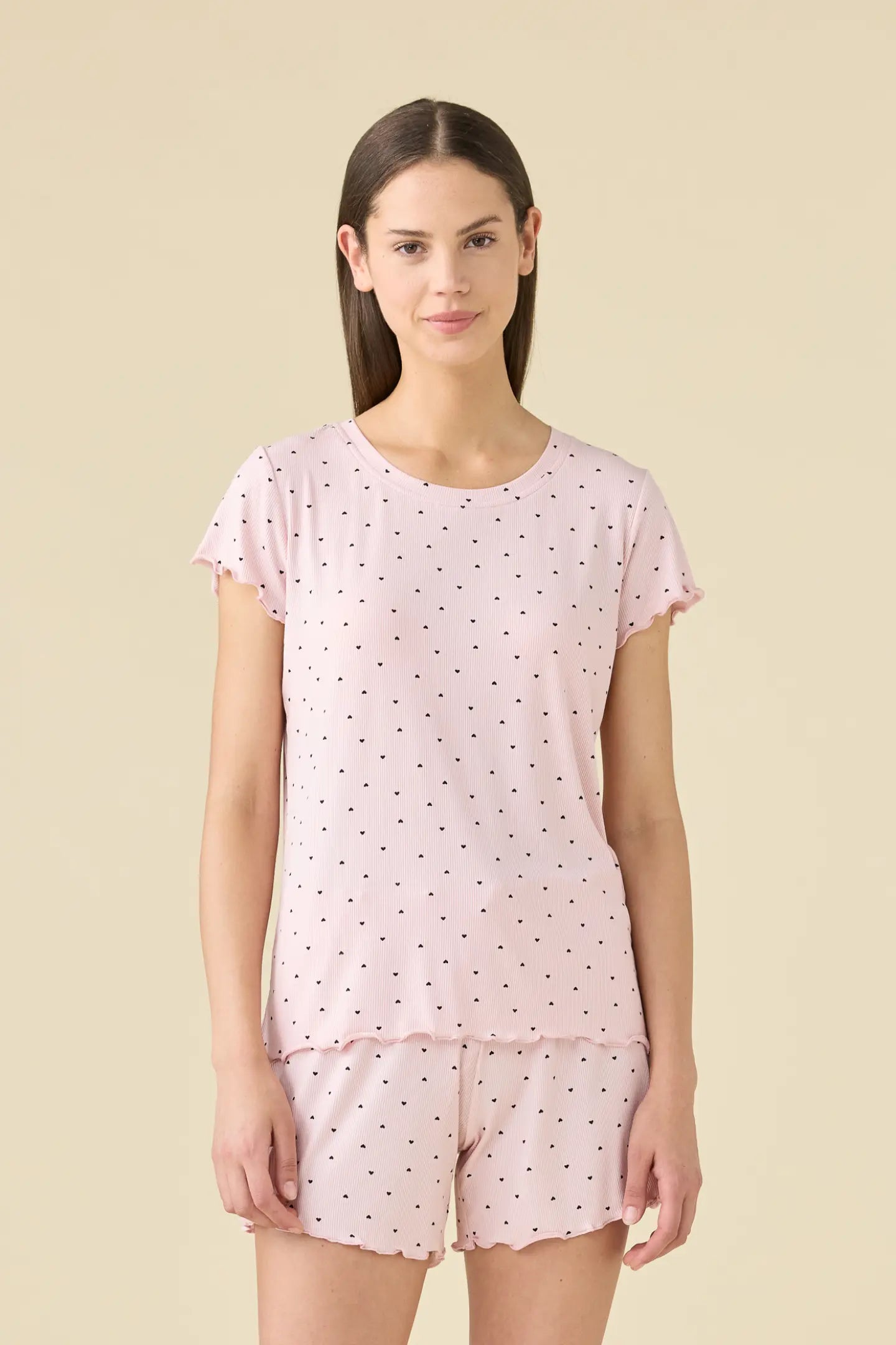 Pigiama Donna Corto COSTINE CUORICINI Abbigliamento Moreali Tessile Casa S Rosa