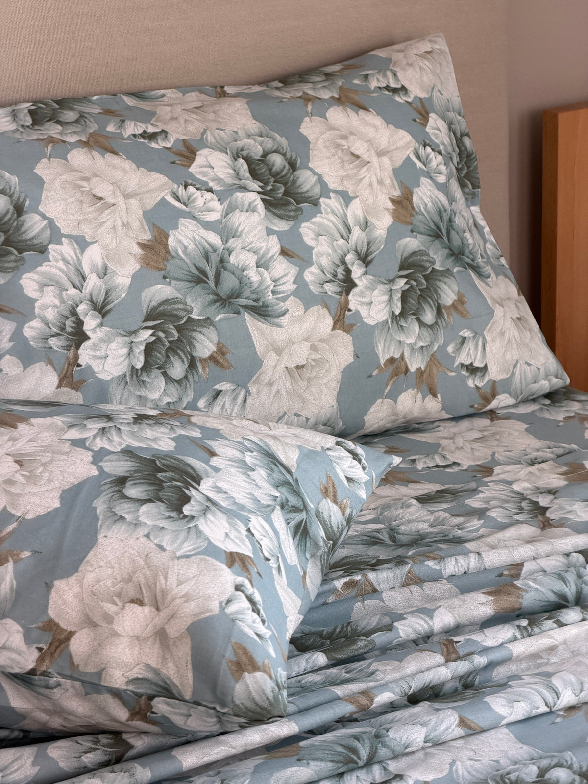 POPUP - Completo Lenzuola Cotone Stampato PEONYS