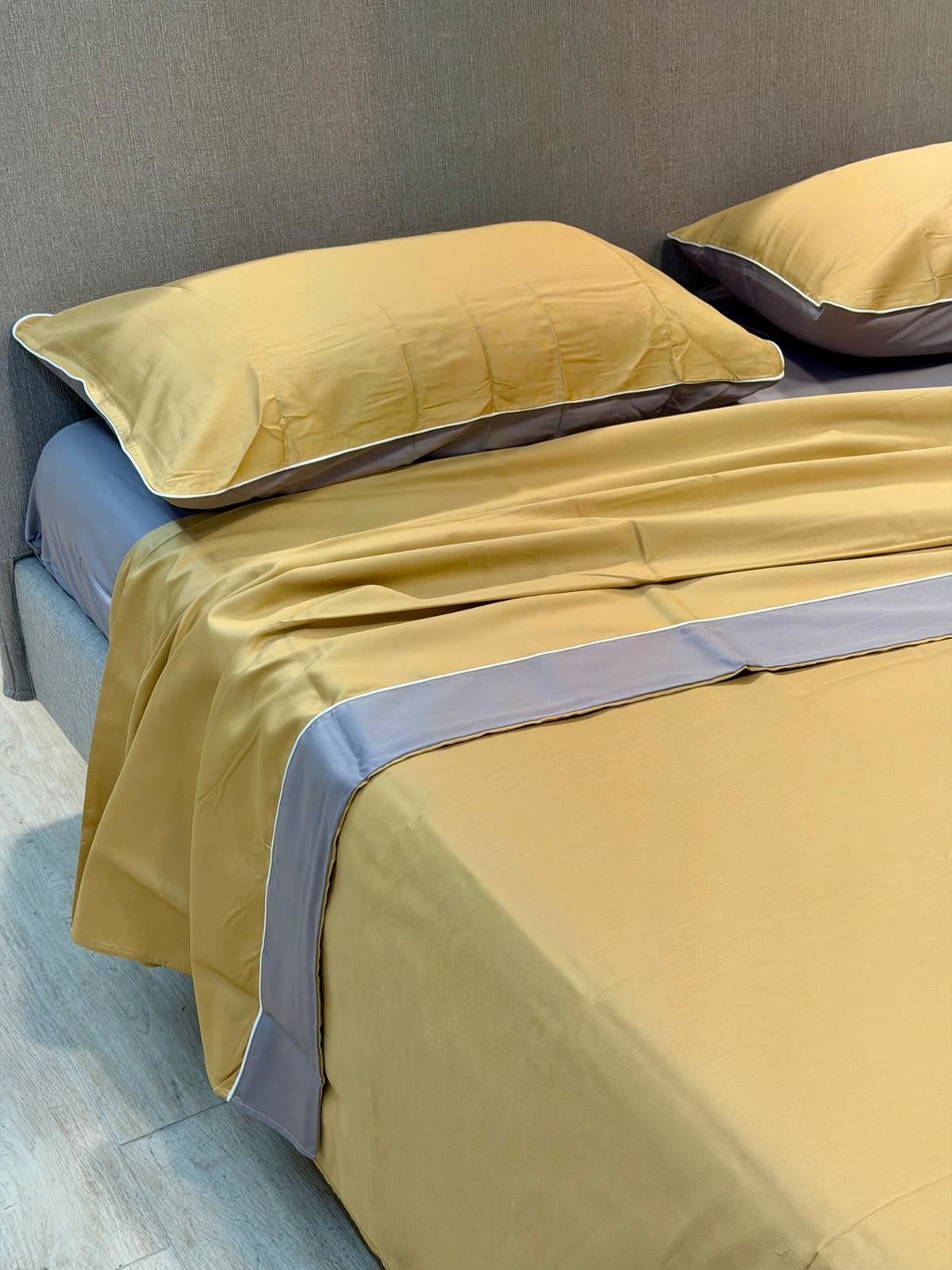 Completo Lenzuola Raso Satin Finesse Letto Moreali Tessile Casa Matrimoniale Caramello